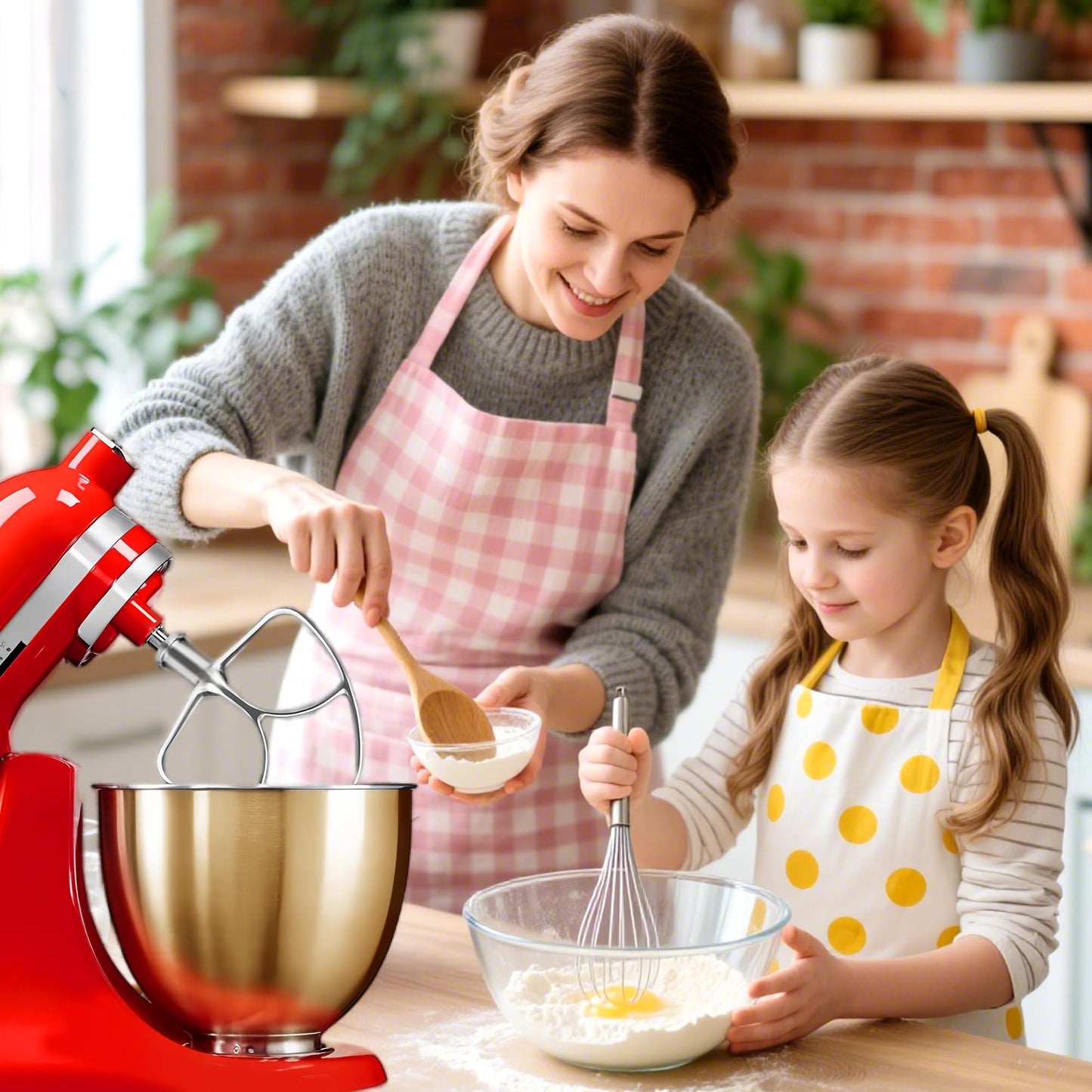 Copper Color Stainless Steel Mixer Bowl, Compatible with KitchenAid Series 4.5-5 QT Tilt-Head Mixers, Suitable for K45SS, KSM75, KSM90, KSM100, KSM150, Dishwasher Safe, Heavy Duty, No Residue
