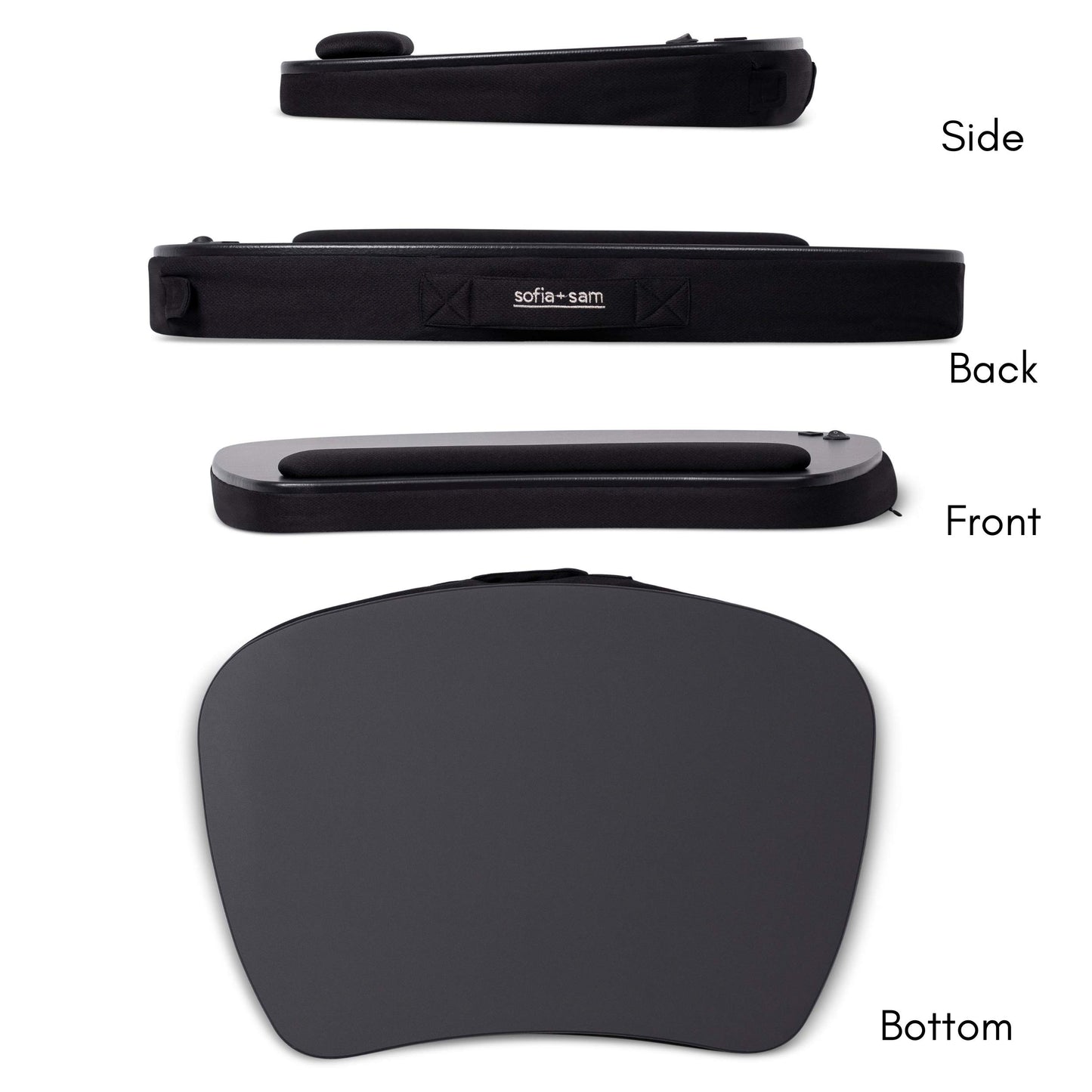 BIRDROCK HOME Oversized Lap Desk with Memory Foam Cushion - Portable w/USB Light & Wrist Rest, Ideal for Work from Home, Students & Gaming, Ergonomic Design for Comfort - Matte Black