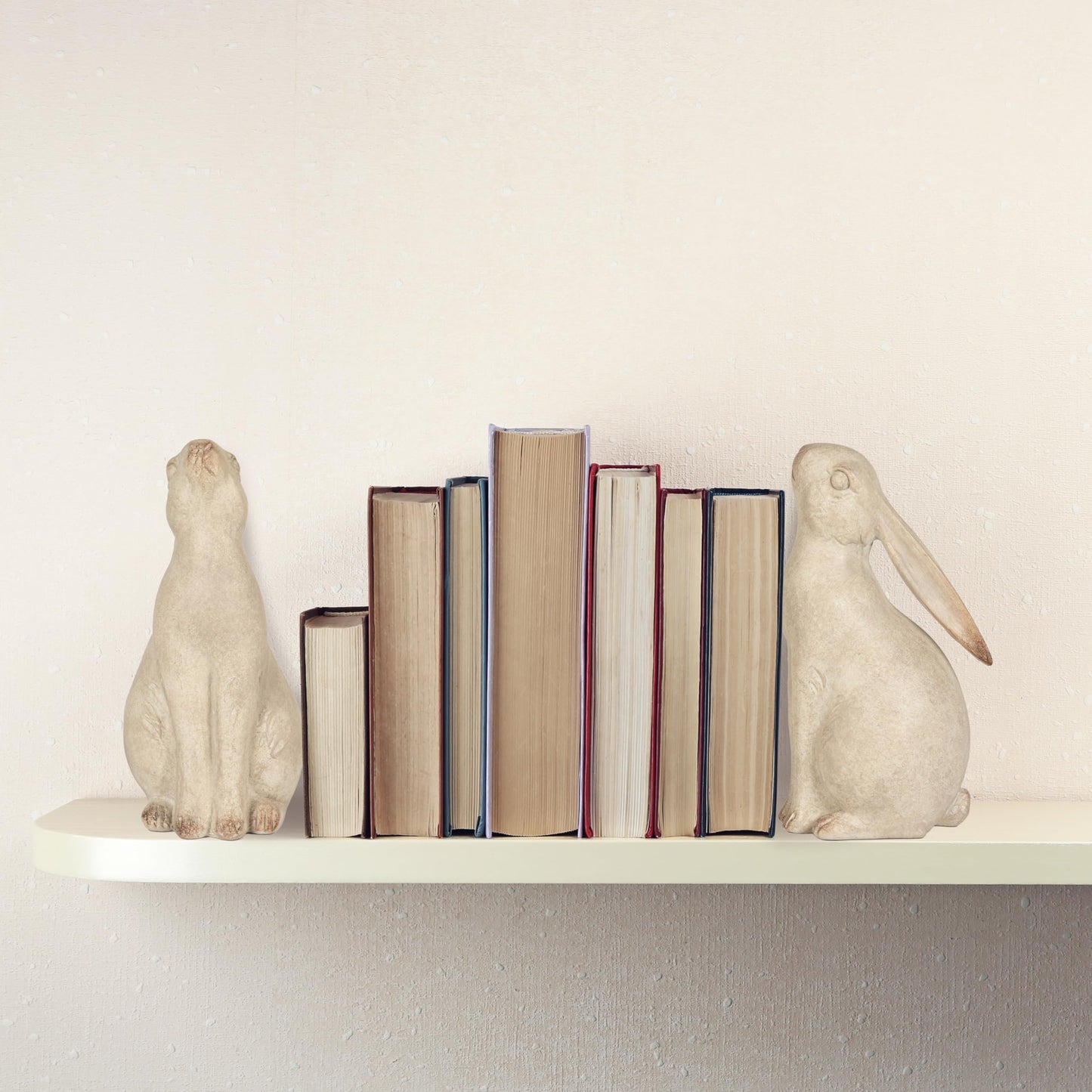 Creative Co-Op Decorative Resin Rabbit Bookends, Grey