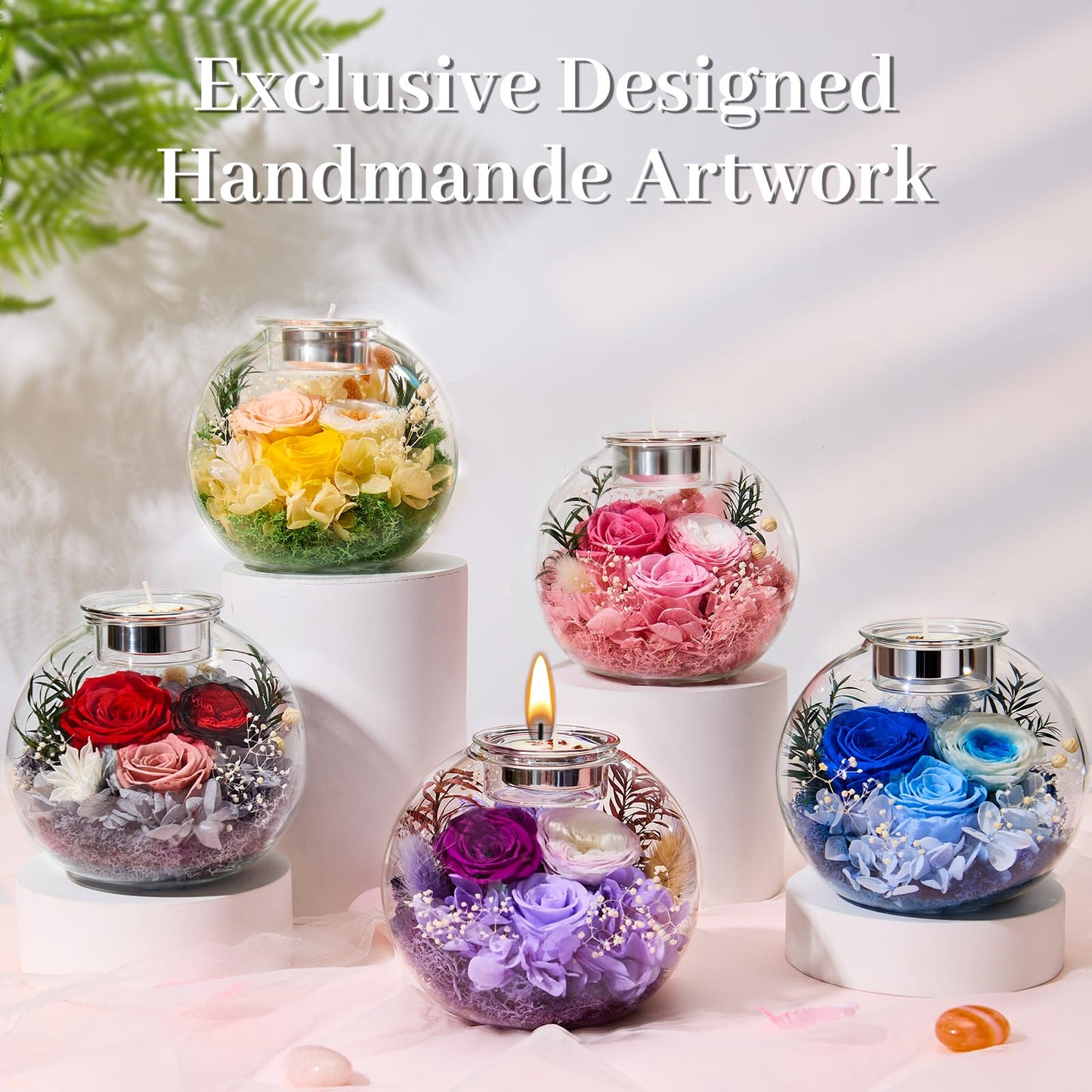 Mothers Day Rose Gifts for Mom Birthday Gift for Women Flowers for Delivery Preserved Flowers Forever Eternal Rose in Glass Dome Mother’s Day Flower Gifts for Wife Grandma Sister Daughter, Champagne