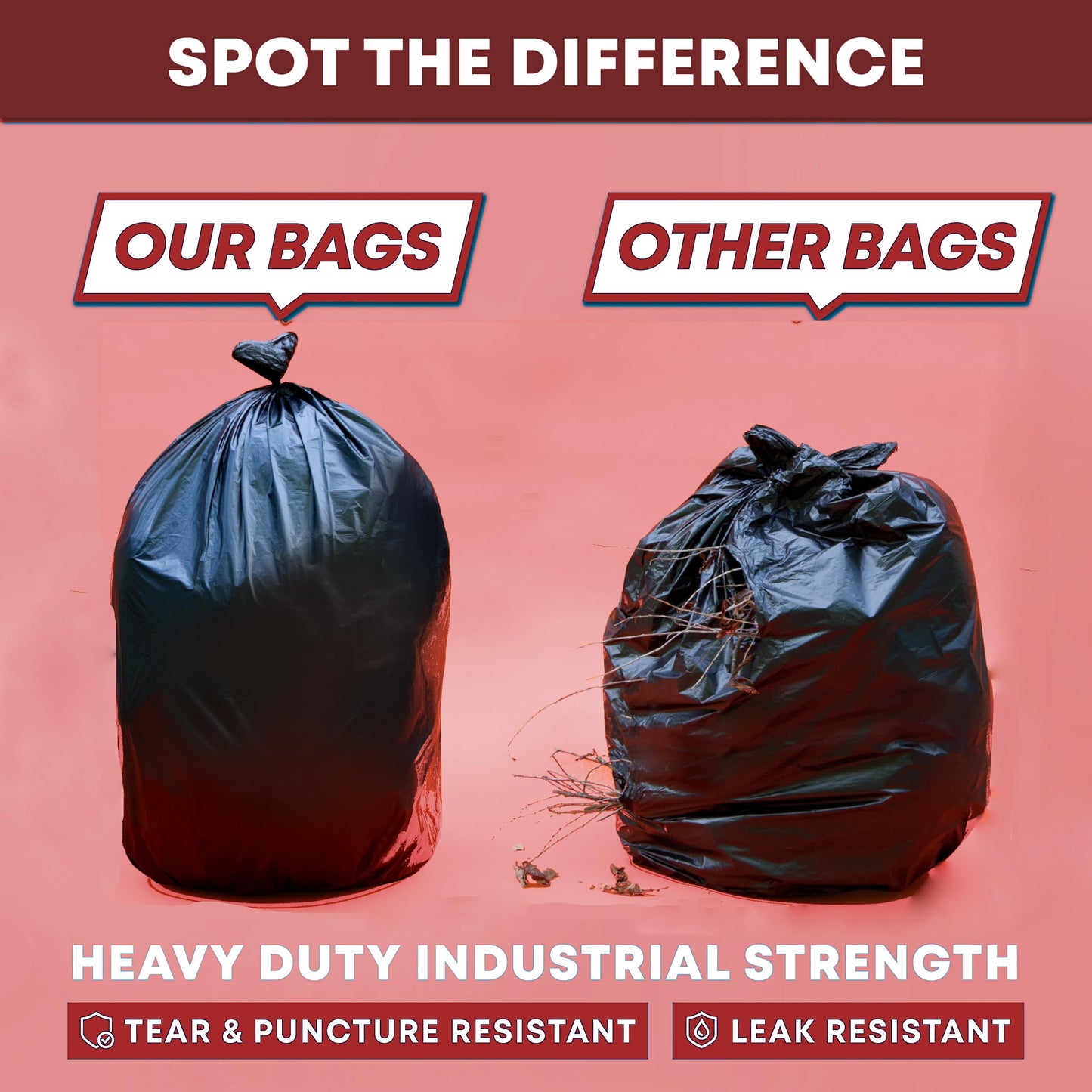 95-96 Gallon Trash Bags Heavy Duty | 50 Count | Extra Large 95-96 Gallon Trash Can Liners | 90-100 Gal for Outdoor, Commercial, and Home Use