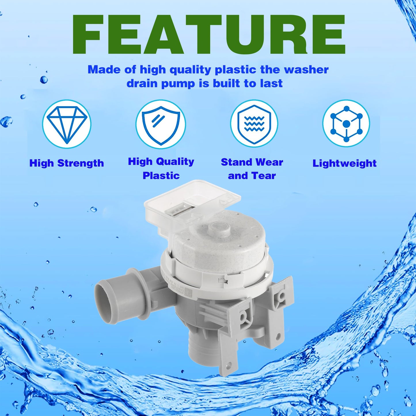Upgraded AHA75673404 AHA75673402 Washer Drain Pump Assembly for LG Washing Machine Drain Pump Replace AP6978814 PS12748410 WT7405CW WT7250CW WT7405CW 2 Year Guarantee