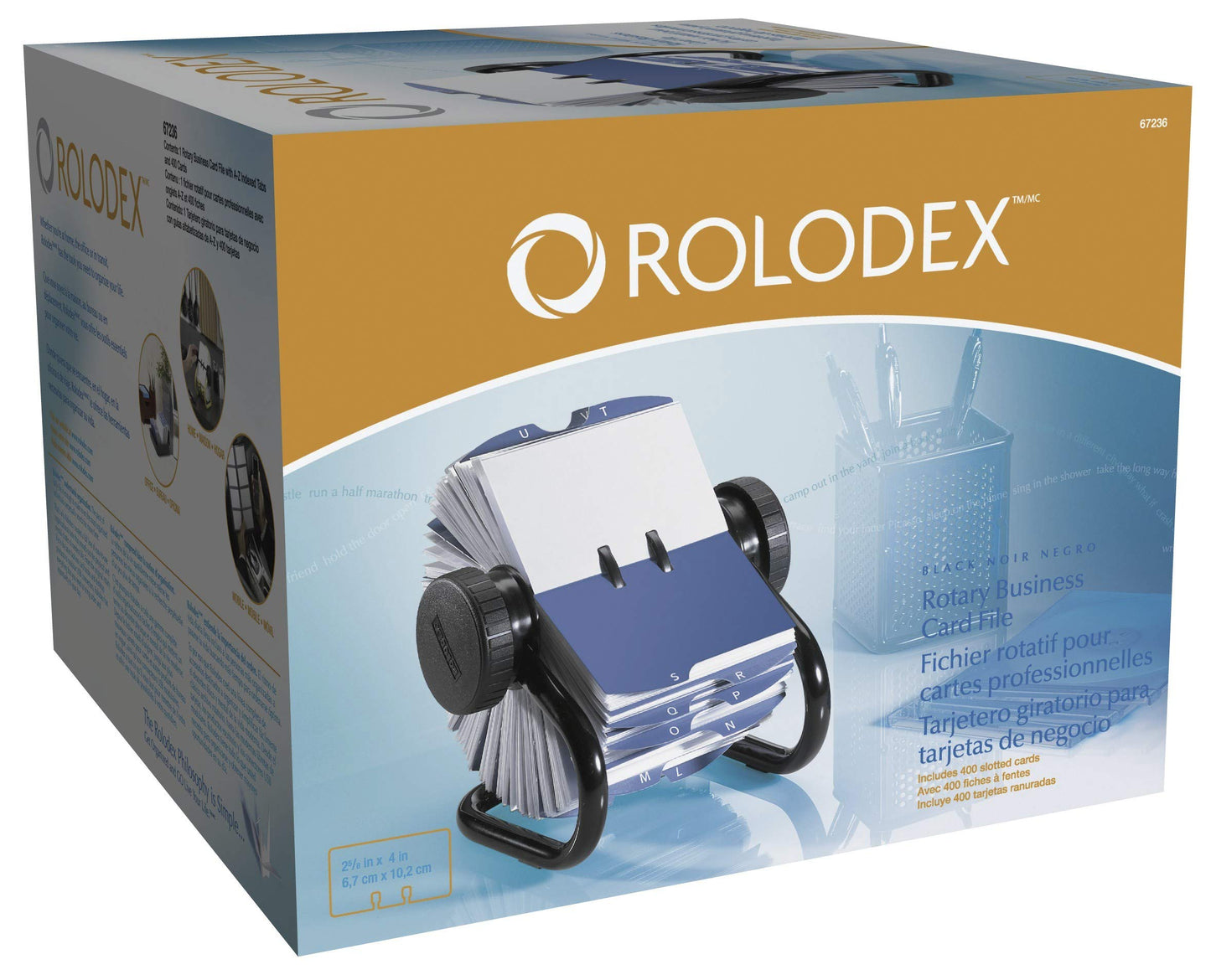 Rolodex Rotary Business Card File 400-Card Capacity Black