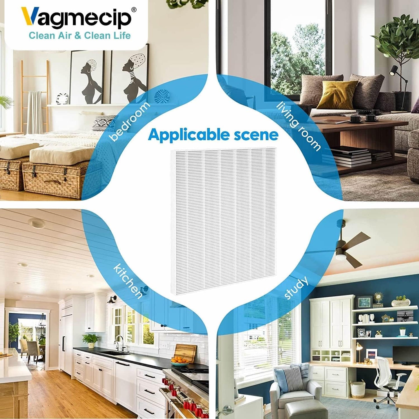 6 Pack HPA300 HEPA Filter Replacement for Honeywell Air Purifiers HPA300 Series, HPA300, HPA304, HPA8350, HPA300VP, HPA3300b, HPA5300, Replace HRF-R3, Pack of 6 HEPA R and 10 Pre filters A HRF-AP1