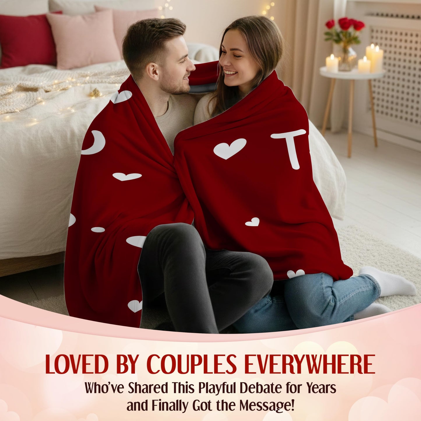 WRAPIX Anniversary Couple Gifts for Him Her - I Love You More Fleece Throw Blanket 60x80 in - Mothers Day Anniversary Wedding Gifts for Wife Women Girlfriend, Romantic Boyfriend Husband Birthday Gift