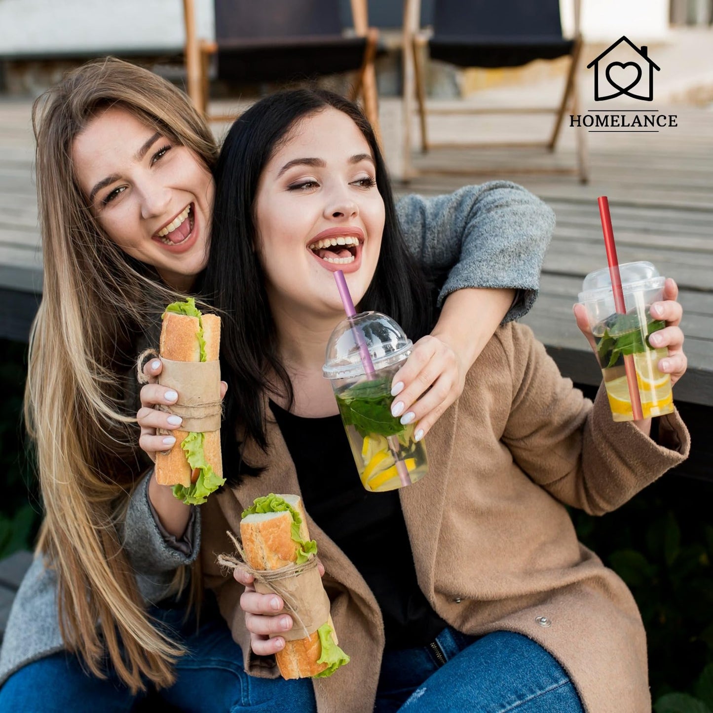 700 Pcs Multi Colors Jumbo Smoothie Straw Disposable Milkshake Straws Jumbo, Bubble Tea Straws For Cakes, Disposable Smoothie Straw Individually Wrapped (0.43" Wide X 9.84" Long)