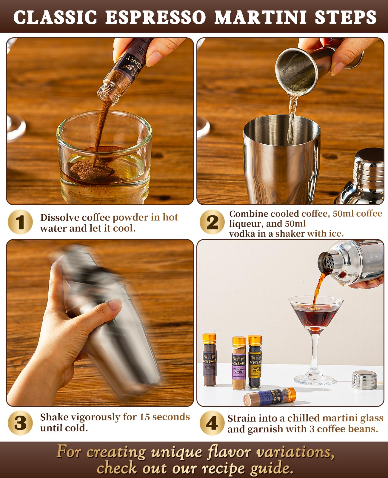 Espresso Martini Gift Kit - All-in-One Cocktail Maker with Espresso Mix & Bar Tool, Ideal Gift for Women, Coffee Lovers, Cocktail Enthusiasts
