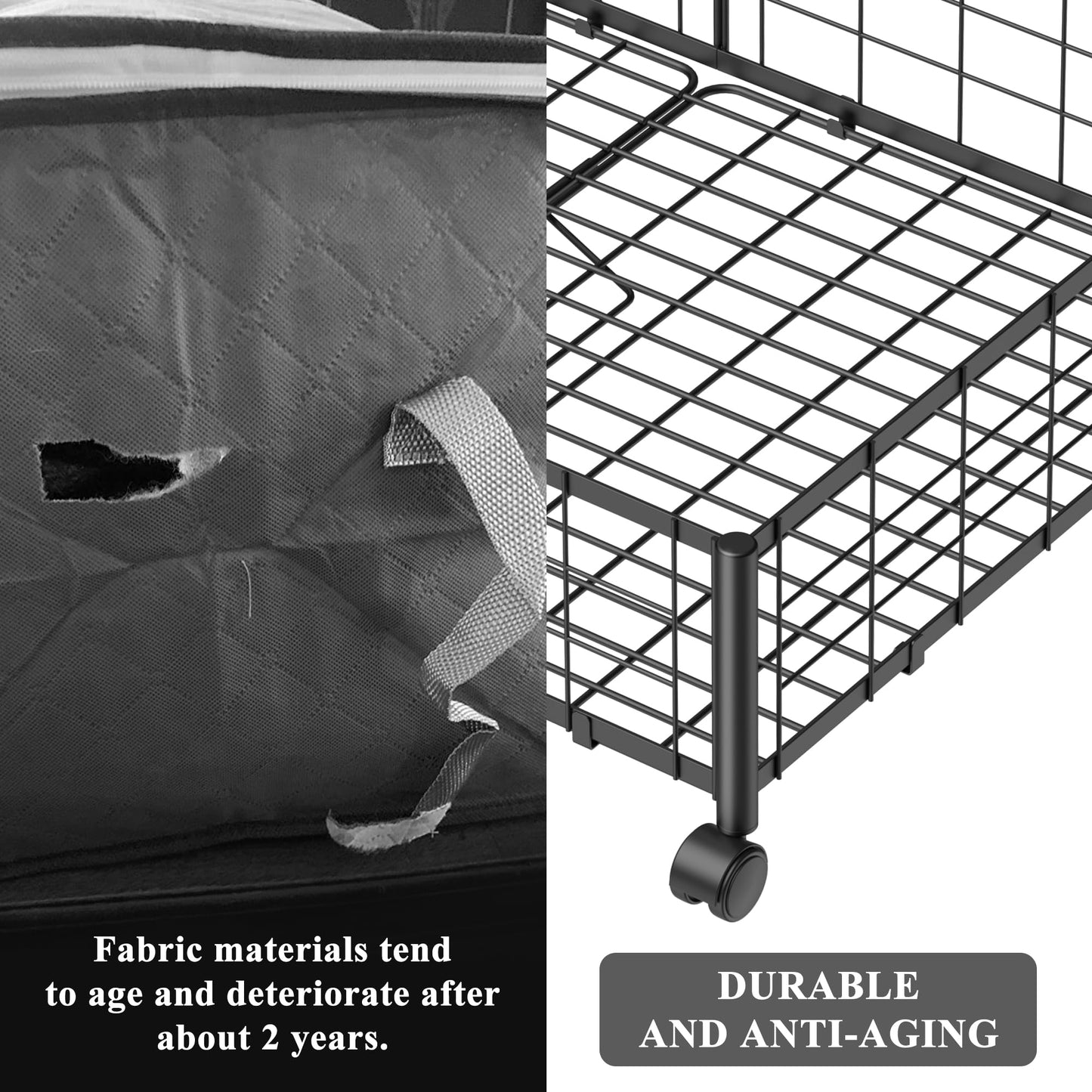 Hleelomi Under Bed Storage with Wheels, 360° Rotating, No-Assembly Underbed Storage Containers, 2PACK