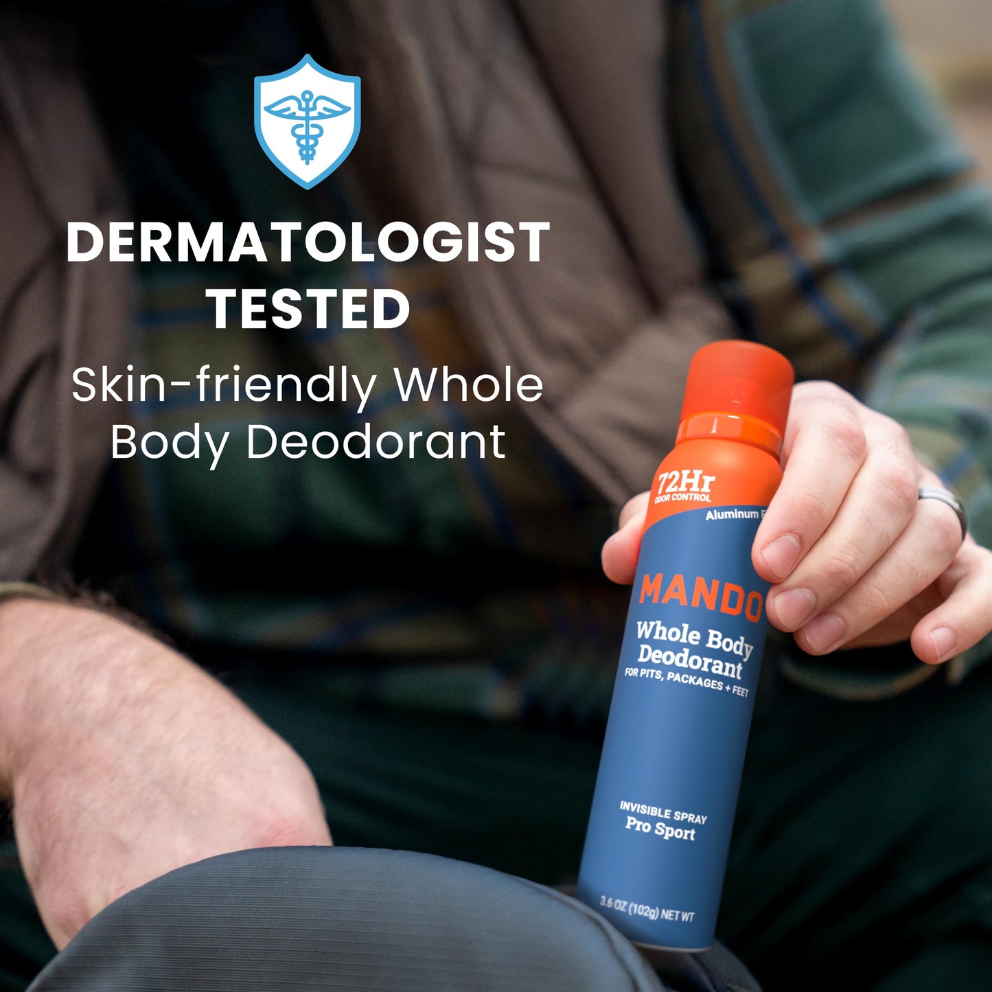 Mando Whole Body Deodorant For Men - Invisible Spray Deodorant - 72 Hour Odor Control - Low Irritation Formula - Aluminum Free, Benzene Free - 3.6 ounce Cans (Pack of 2) - Pro Sport