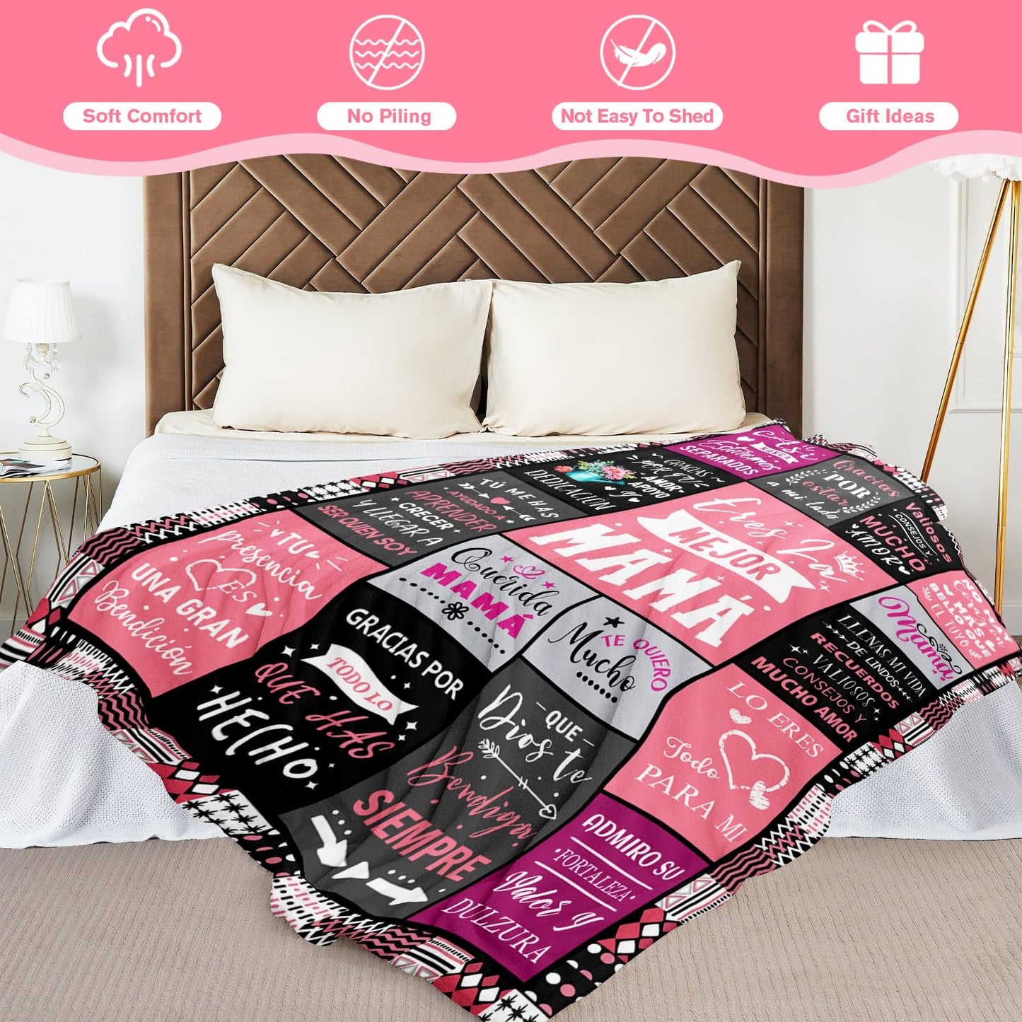 Regalos para Mama - Gifts for Mom in Spanish - Mom Gifts from Daughter Son - Best Mama Ever Presents - Mothers Day Christmas Valentines Day Birthday Presents for Mother - Mamas Blanket 60"x80"