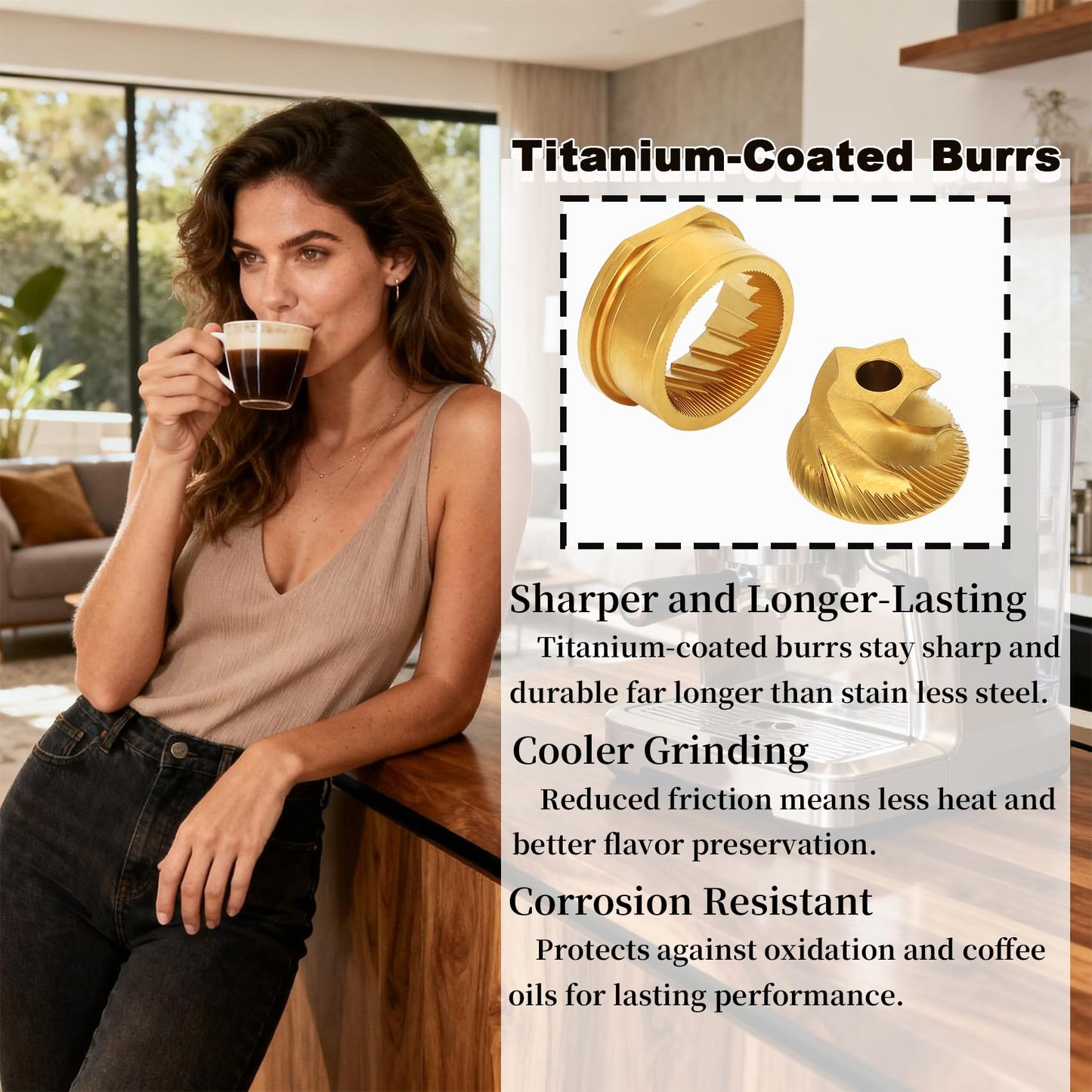 Conical Grinder Burr Set Replacement,Compatible with Sage/Breville Barista Espresso Coffee Machines Grinders-5 star original grinder burr only