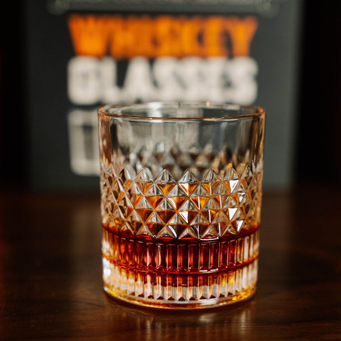 Aged & Charred Lead-Free Crystal Whiskey Glasses With Heavy Base (Set of 4) - 11 Oz Rocks Barware for Old Fashioned, Bourbon, and Cocktail Drinks - Premium Whiskey Bourbon Gift for Men