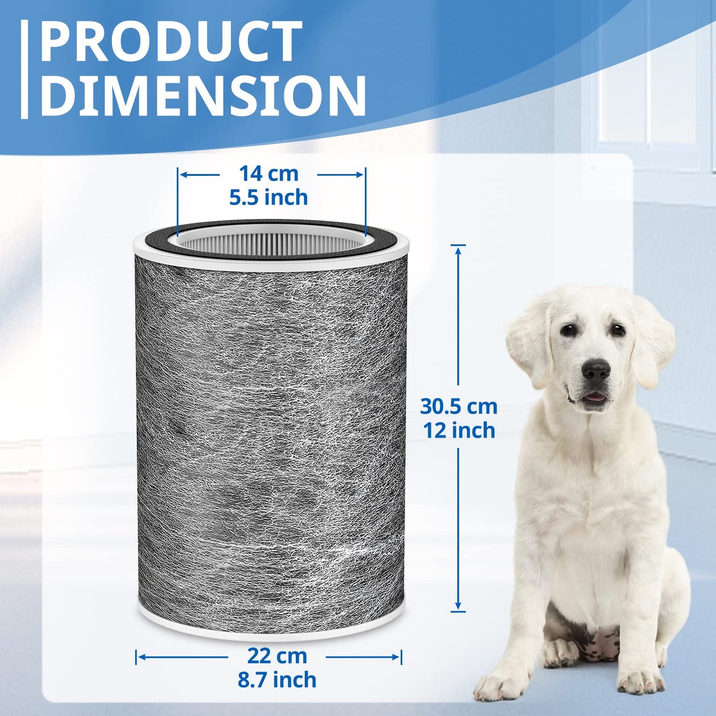 HP202 Replacement Filter Compatible with HP201, UA205, AP1000 HP200 For Shark HC501, HC502 Air Purifier MAX Replacement Filter HEPA, Part # HE2FKBASMB, HE2FKBAS, HE2FKPET, HE2FKPRO
