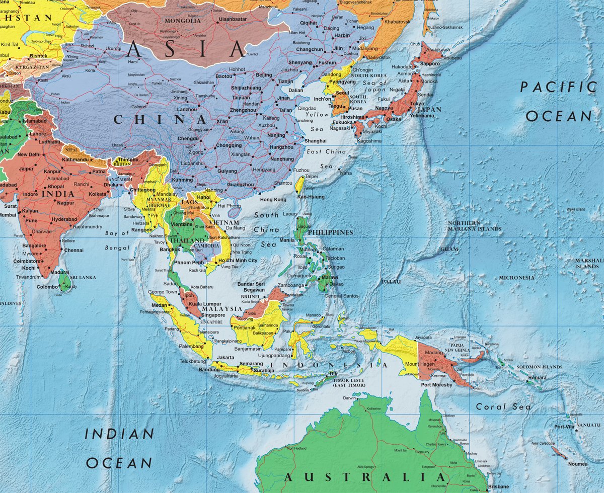 48x78 World Classic Premier Wall Map Mega Poster Laminated