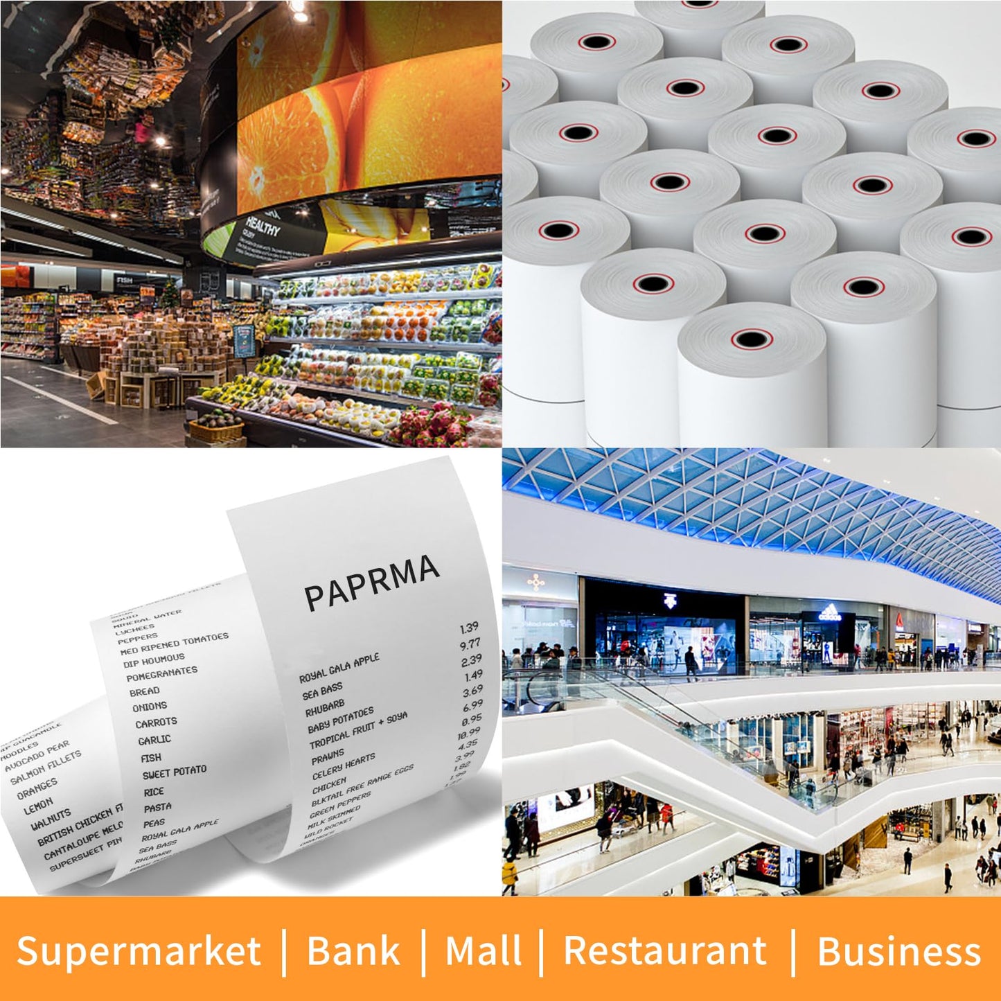 3 1/8'' x 230ft Thermal Paper Receipt Rolls, PAPRMA Thermal POS Paper Cash Register Paper Rolls for Credit Card Machine (20 Rolls)