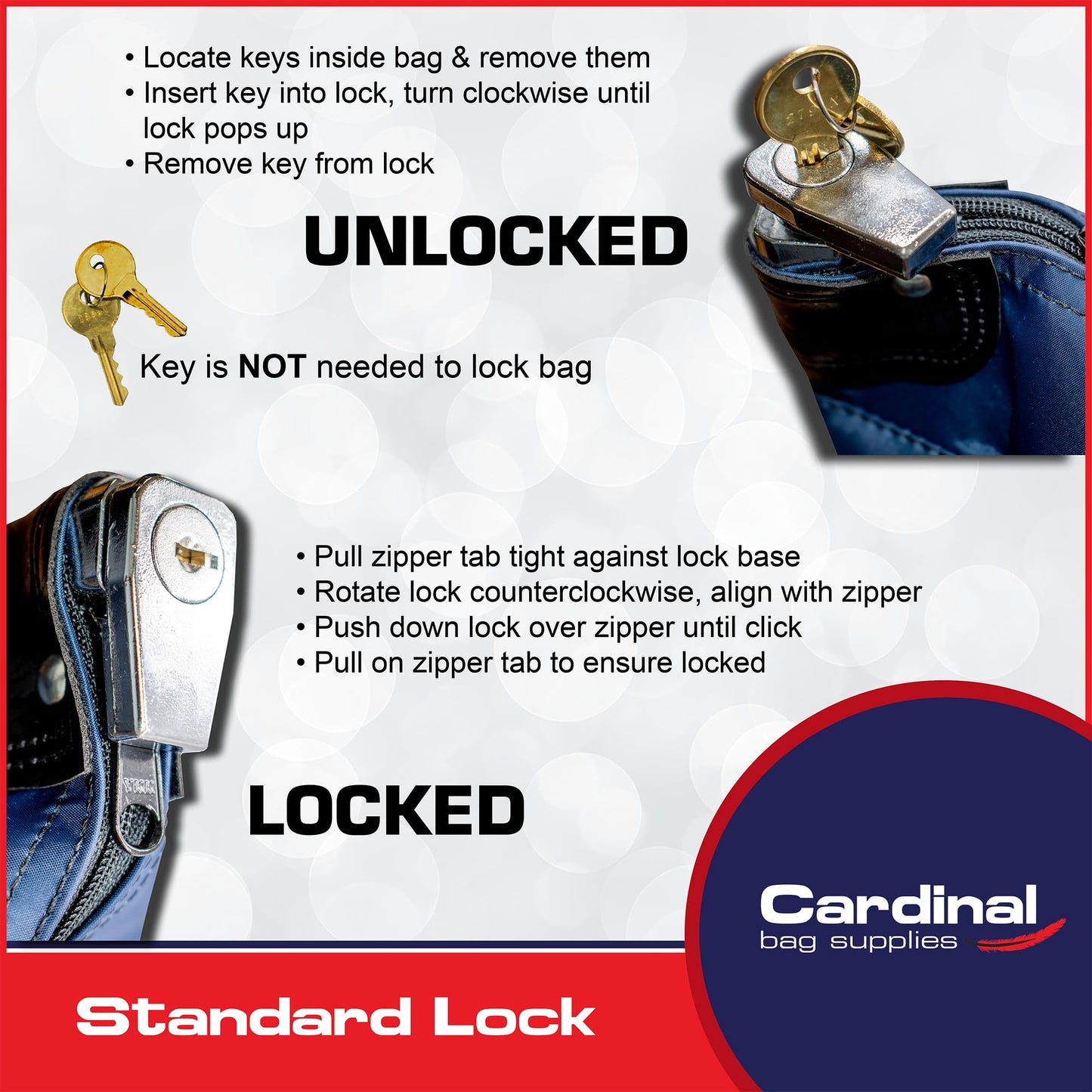 Cardinal bag supplies Locking Document Security Bag with Handles, HIPAA Compliant Medical Record Storage, Secure File Transport Pouch for Legal, Business, Financial, 15" x 19" (Navy Blue)