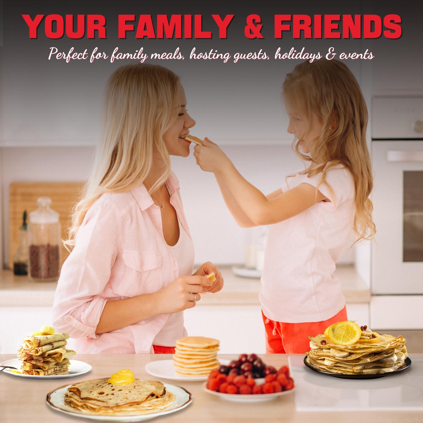 SugarWhisk Crepe Maker Electric, Crepe Pan 12 Inch with 5 X 4” Silicone Molds, Pancake Maker Machine for Pancakes & Tortilla & Fried Eggs, Batter Spreader & Spatula Included, White
