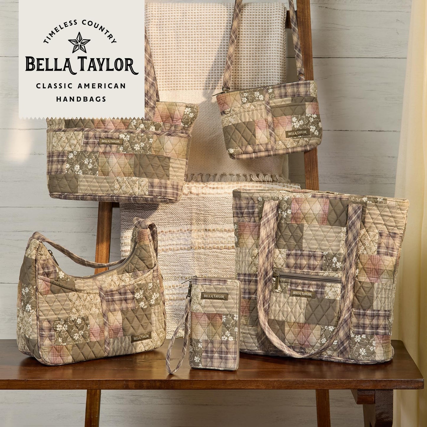 Bella Taylor Quilted Bible Cover for Women - Large Study Bible Case - Woodland Patch