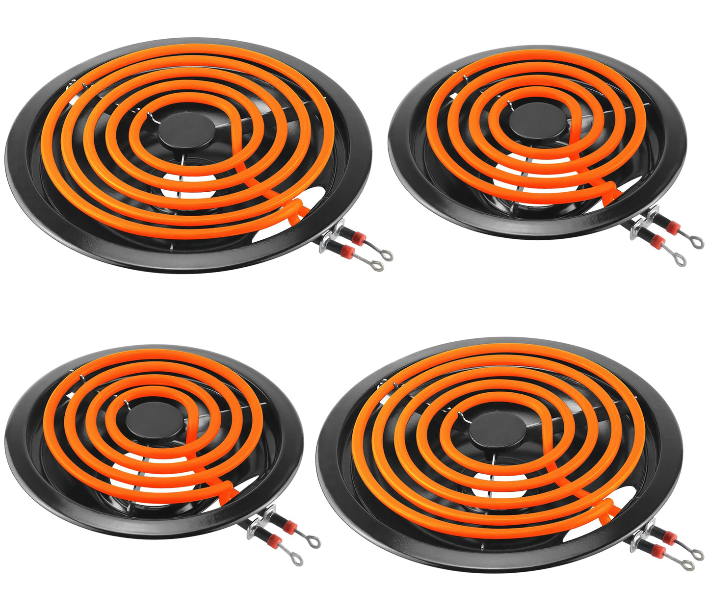 Stove Burner Drip Pans W10288051 Stove Burner Covers&MP22YA Electric Range Burner Element Set Compatible for Whirl-pool Electric Range Stove-by MIFLUS,2*W10290350(8")2*W10290353(6")