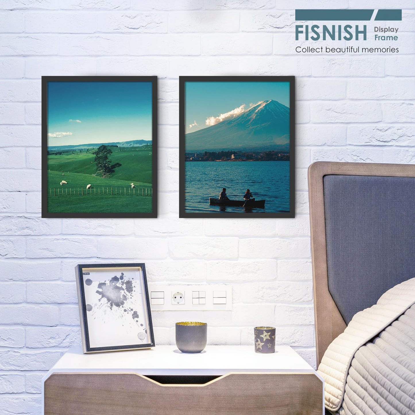 Fisnish 16x20 Picture Frames 5 Pack, Black Poster Frames for Horizontal or Vertical Wall Mounting
