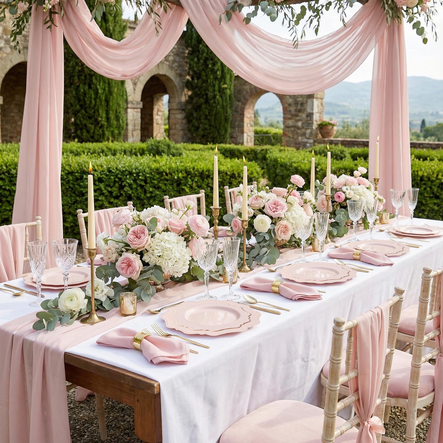 COLOSUS 100 pcs Pink Plastic Plates Set, Nice Disposable Plates,Pink Disposable plates Set for 50 Guest include 50 Dinner Plate 10.5 &50Dessert plates 8.25 for Party,Wedding, Birthday,Mother's Day