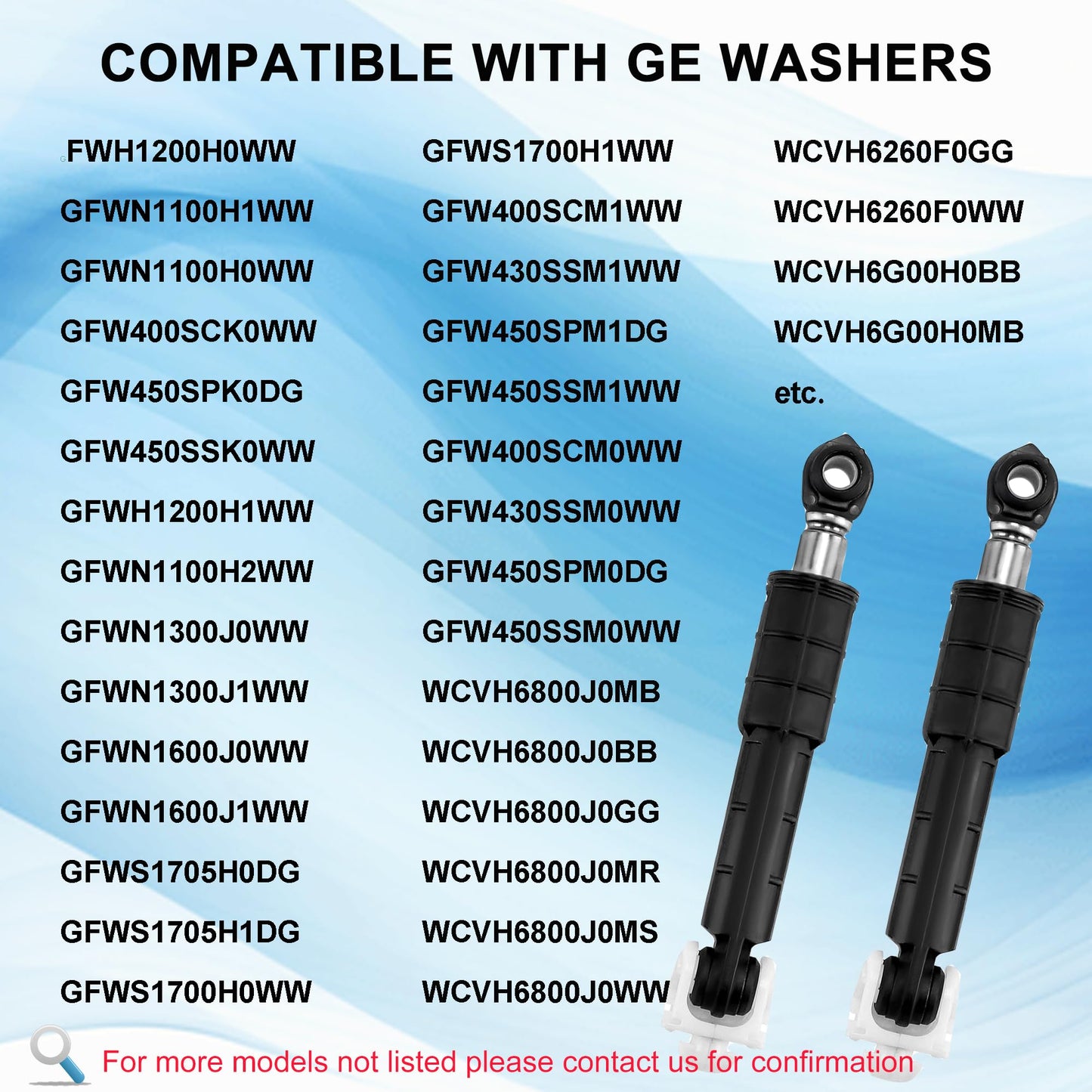 WH01X20826 WH01X10343 GFW450SSM1WW GFW430SSM1WW GFW450SSK0WW Washer Shock Absorber for G-E GFW450SPM1DG GFWN1600J1WW Front Load Washer Replace WH01X10260 WH01X10425 AP426585-4 Pack by TOMOON