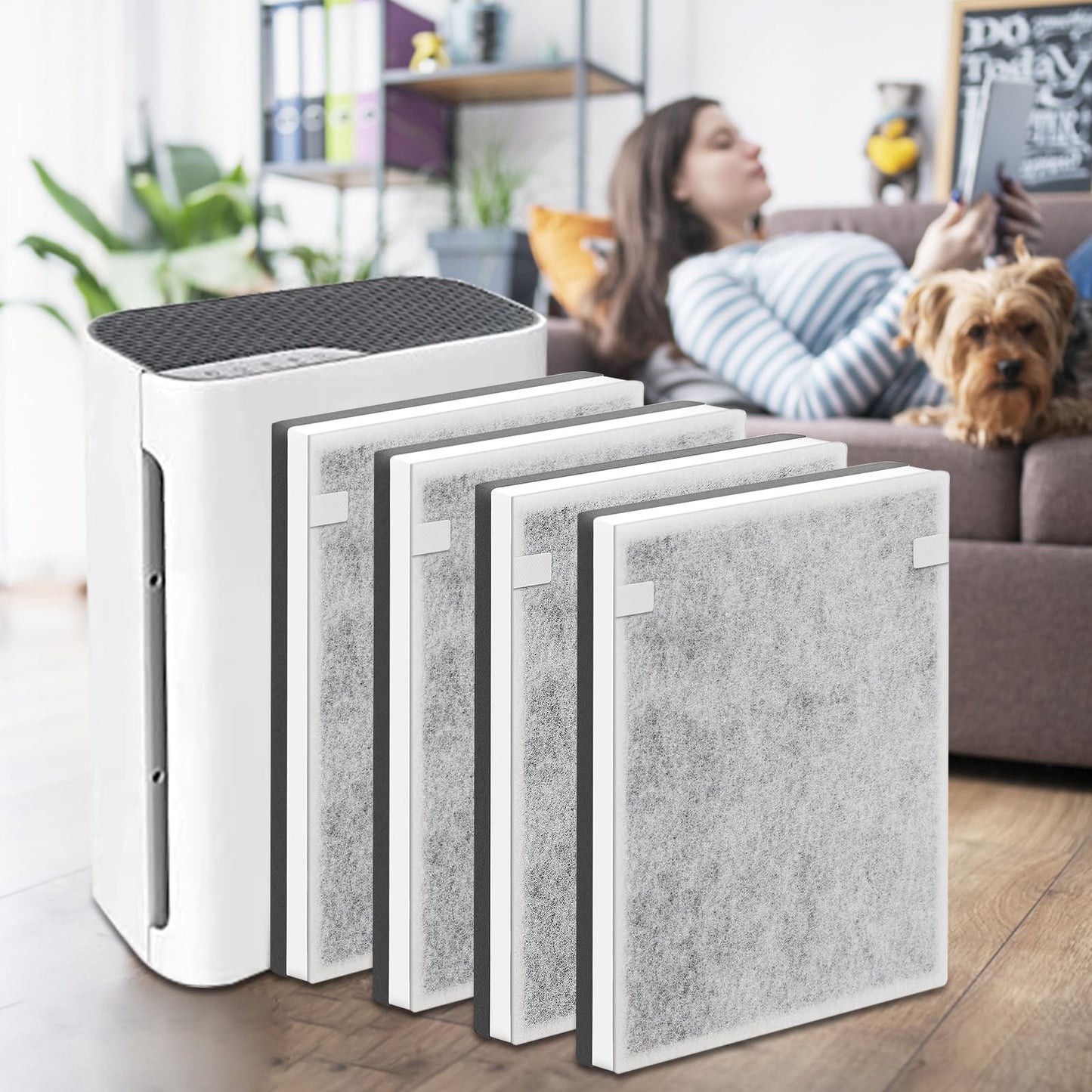 NXBHG Vital 100 Replacement Filter Compatible with Levoit Vital 100 Air Purifier, 3-in-1 Replacement Filter and High-Efficiency Activated Carbon Filters, Part Number Vital 100-RF, 4 Pack.