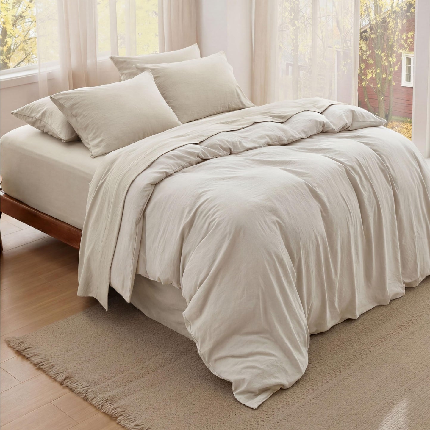 Bedsure Deep Pocket King Sheet Set - 6 Piece, Prewashed Ultra-Soft King Size Sheets Set, Fits Mattresses Up to 18 Inches Thick, Breathable & Secure Fit, Hotel Luxury Bedding, Linen