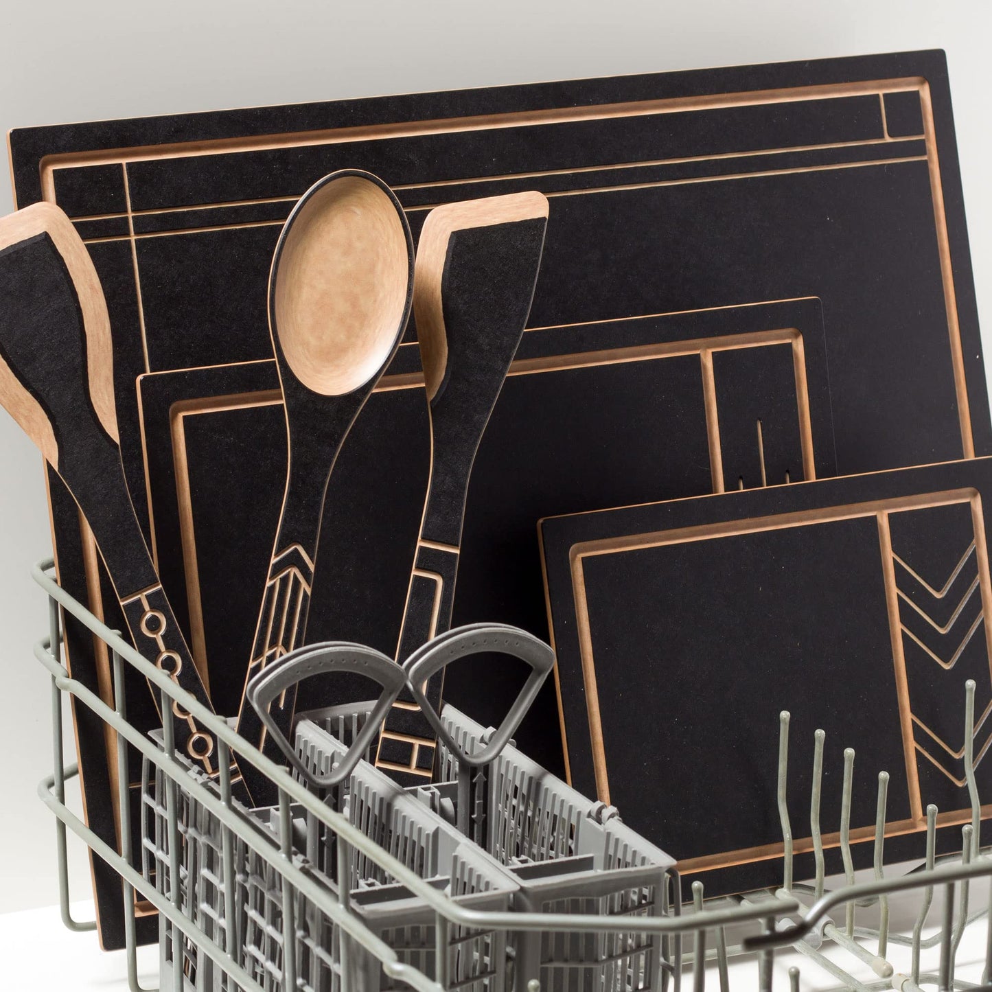 Epicurean Frank Lloyd Wright Small Cut & Serve Board - Dishwasher Safe Non-Toxic Made in the USA, 9.75" × 6.87", Slate/Natural