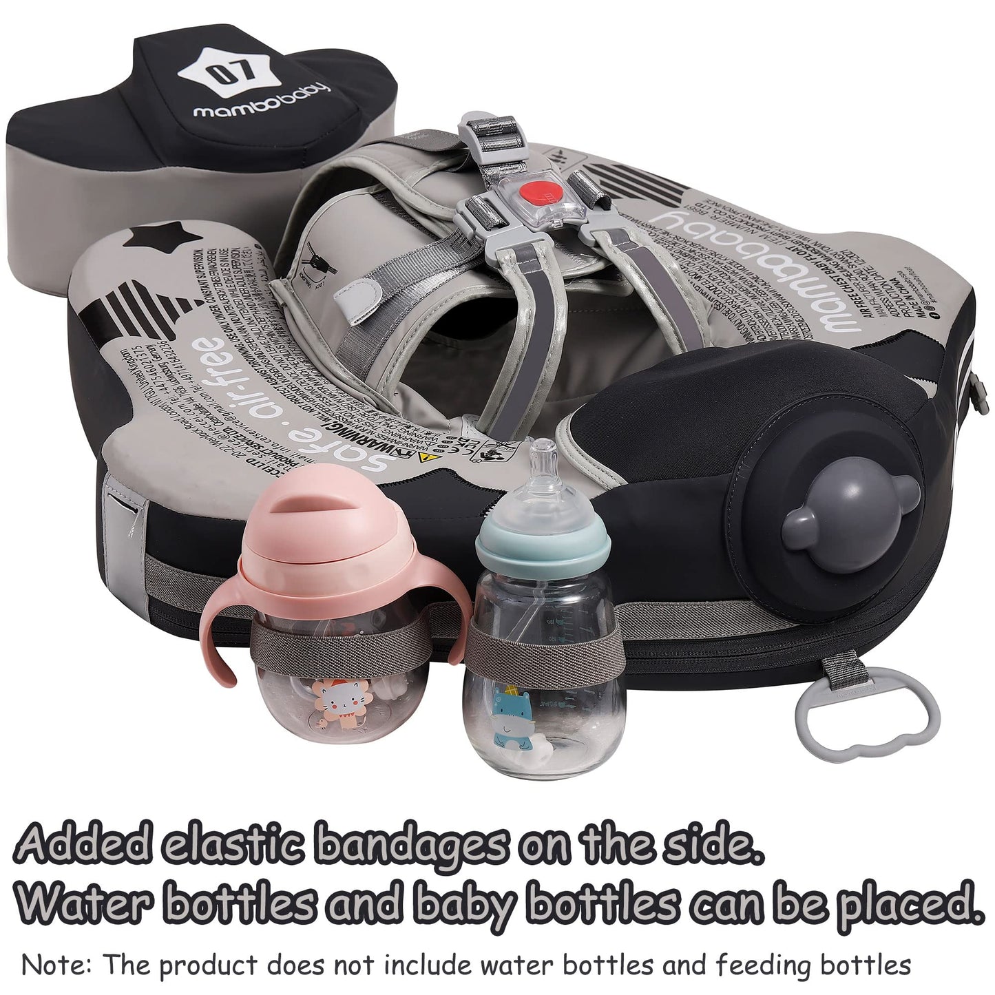 Mambobaby Float with Canopy Add Tail Baby Float No.7 Airplane Non-Inflatable Solid Baby Pool Float Infant Swim Trainer Swimming Ring for Infant Toddlers 3-48 Months, Gray