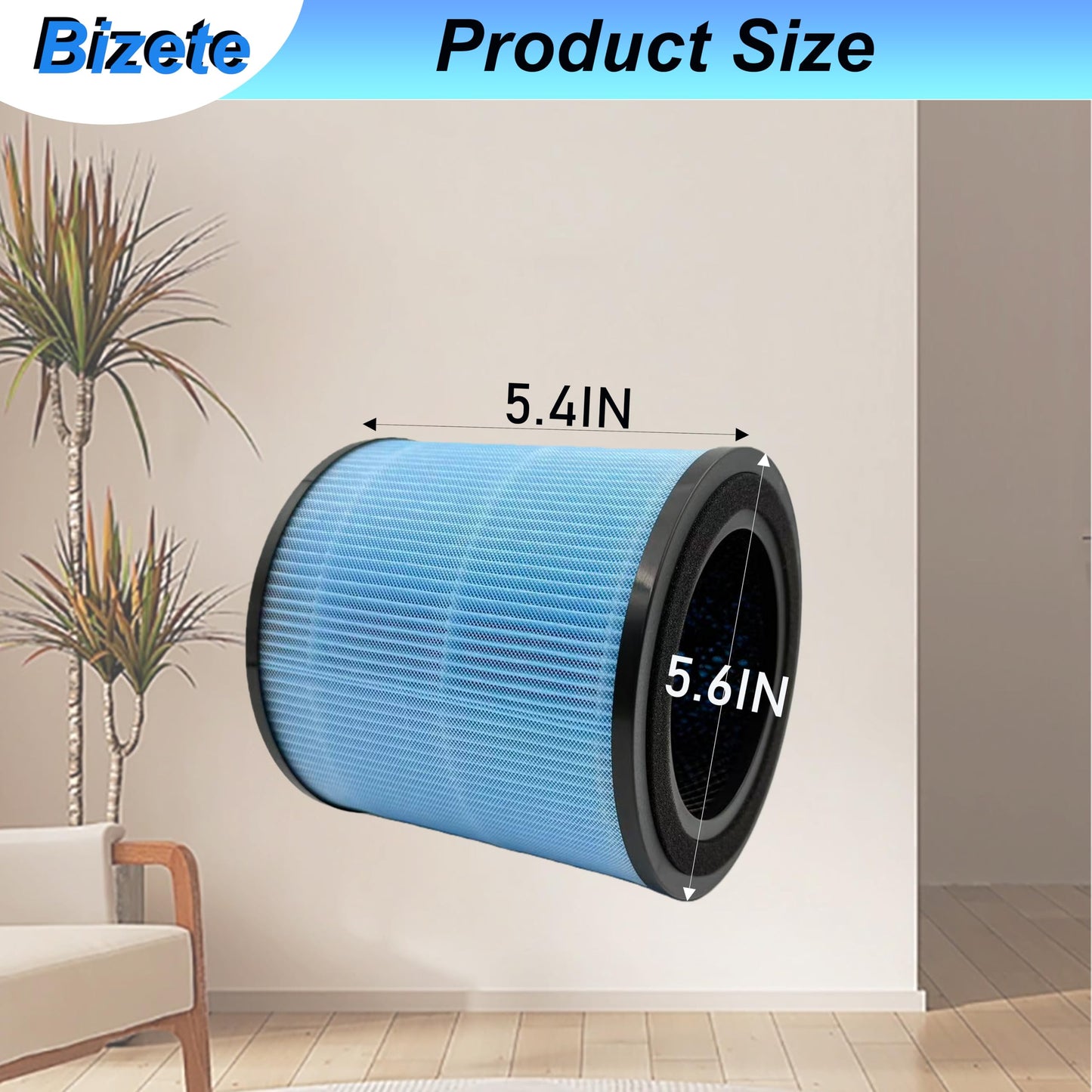 4 Pack AP0601 Compatible with AIRTOK Air Puri-fier Replacement Filter,4-in-1 H13 True HEPA Filters for Smoke Dust Odors Pollen Pet Dander,Activated Carbon Filter