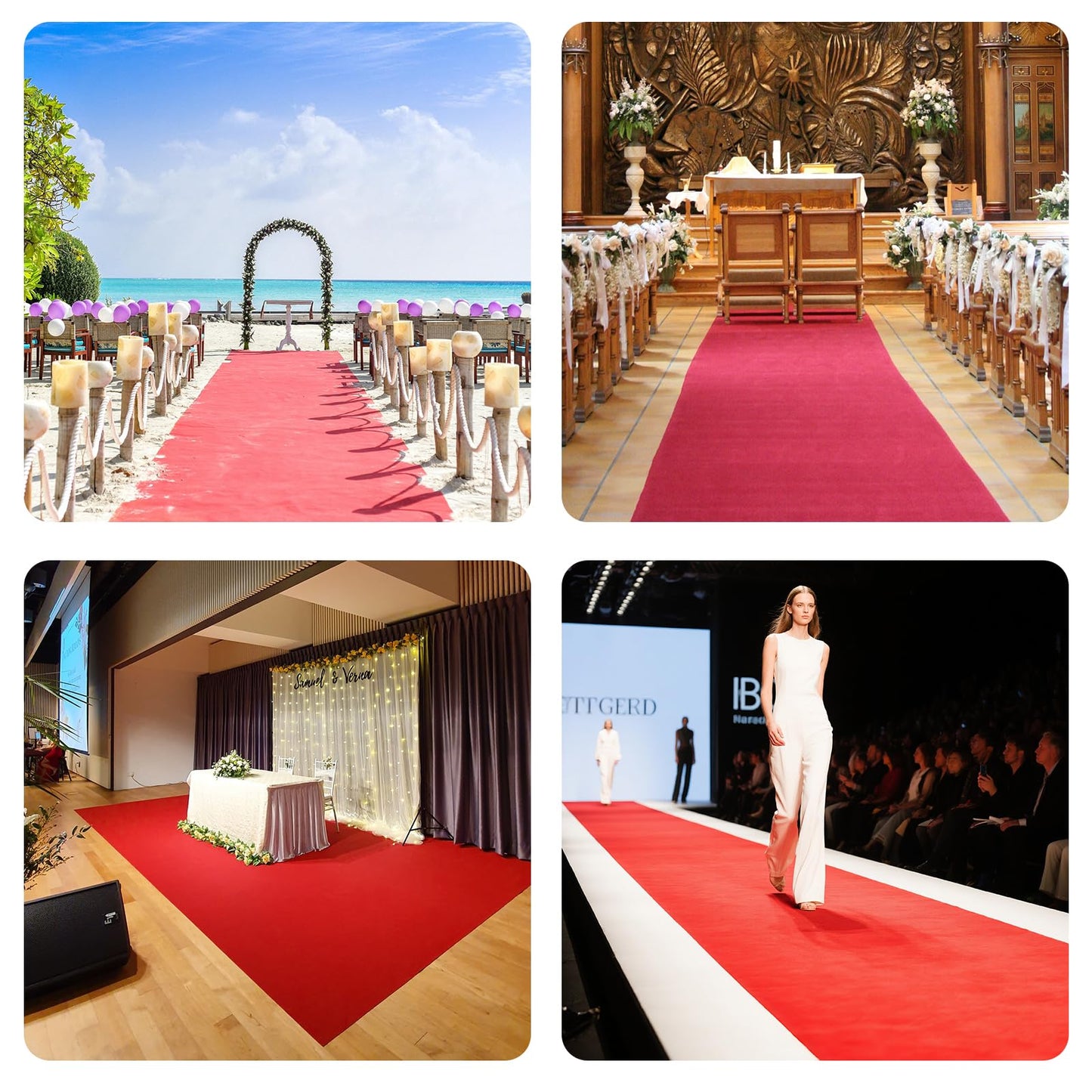 Red Carpet Runner Rug for Party and Event, Non-Slip TPR Rubber Backed Aisle Runway red Rug for Step, Proposal & Wedding Christmas Thanksgiving Decorations, Runway Rug for Prom(3 x 10ft, 450 GSM)