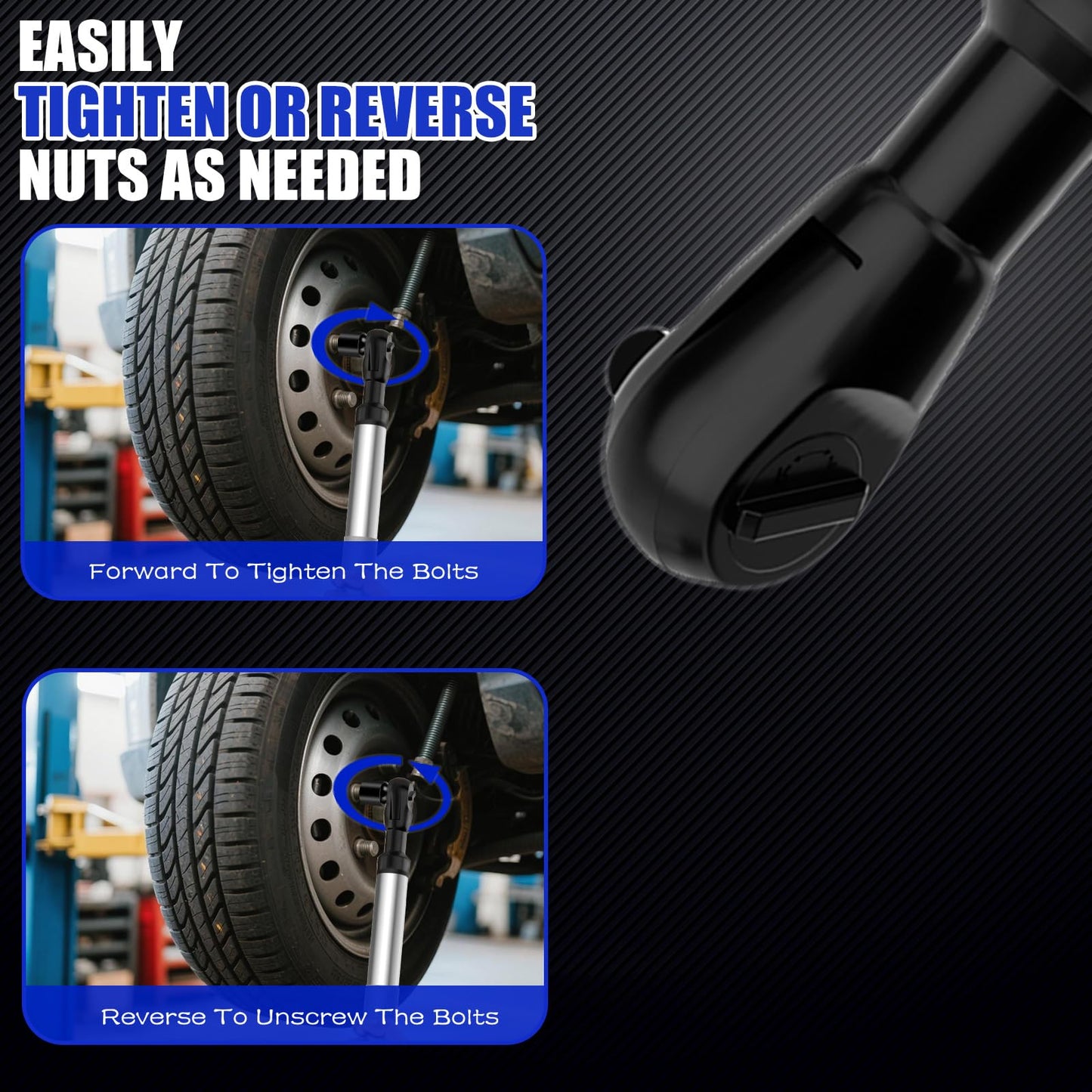 1/2" Offset Extension Wrench Impact for Electric Drill with 3/8" & 1/4" Adapters set, Impact Ratchet Extender for Tight Spaces