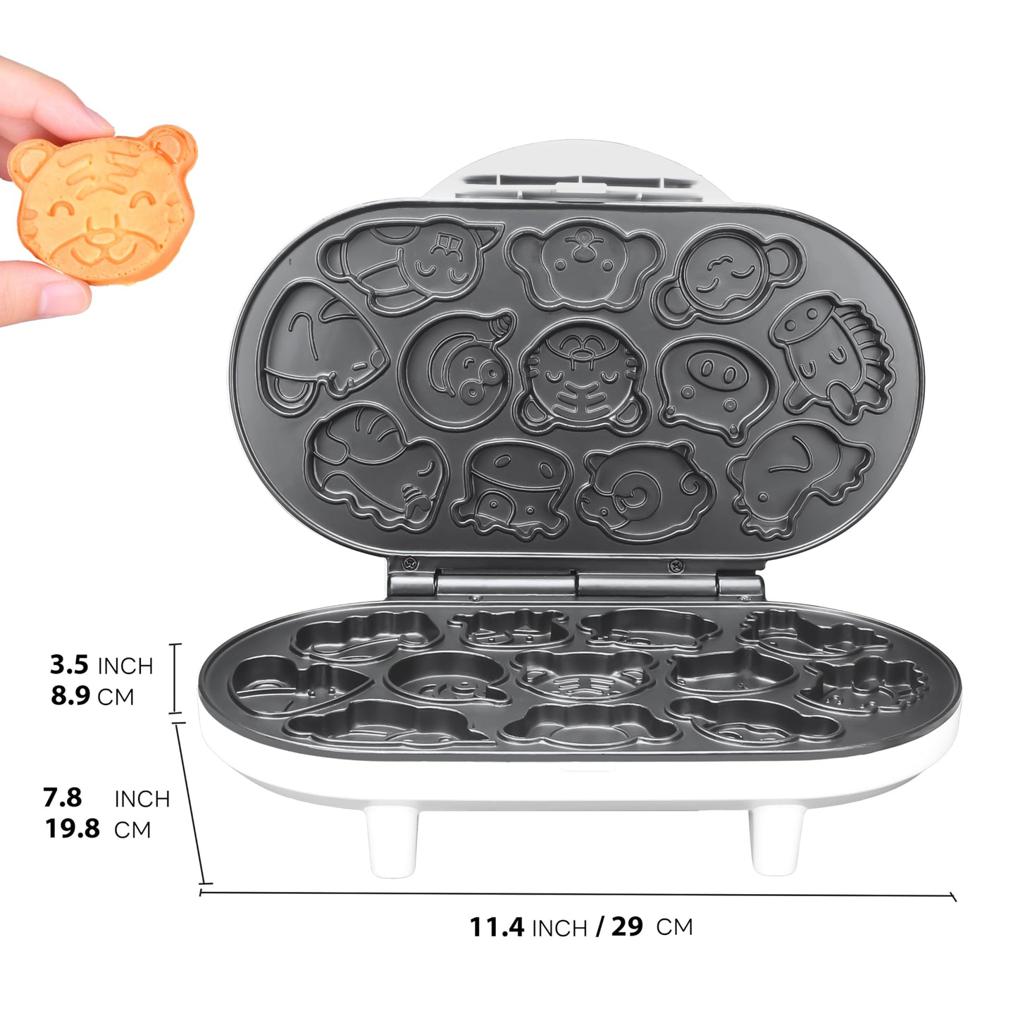SugarWhisk Animal Mini Waffle Maker for Kids, Mini Pancakes Maker Machine with 12 Different Animal Pancake Molds, Small Waffle Maker Iron, Excellent Christmas Gift for Kids & Adult