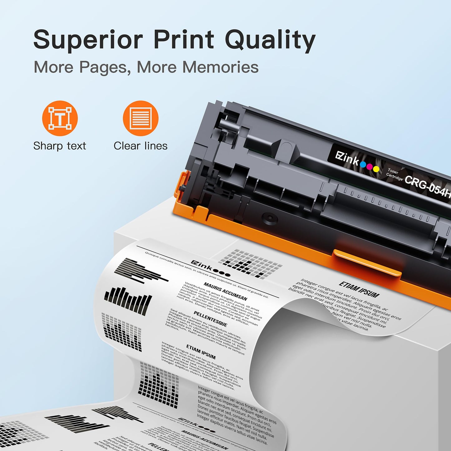 054H Toner Cartridge Set Replacement for Canon 054 054H Toner Cartridge 4 Pack to use with Canon Color ImageClass MF644Cdw LBP622Cdw MF642Cdw MF641Cdw MF641Cw LBP623Cdw ( Black Cyan Magenta Yellow )