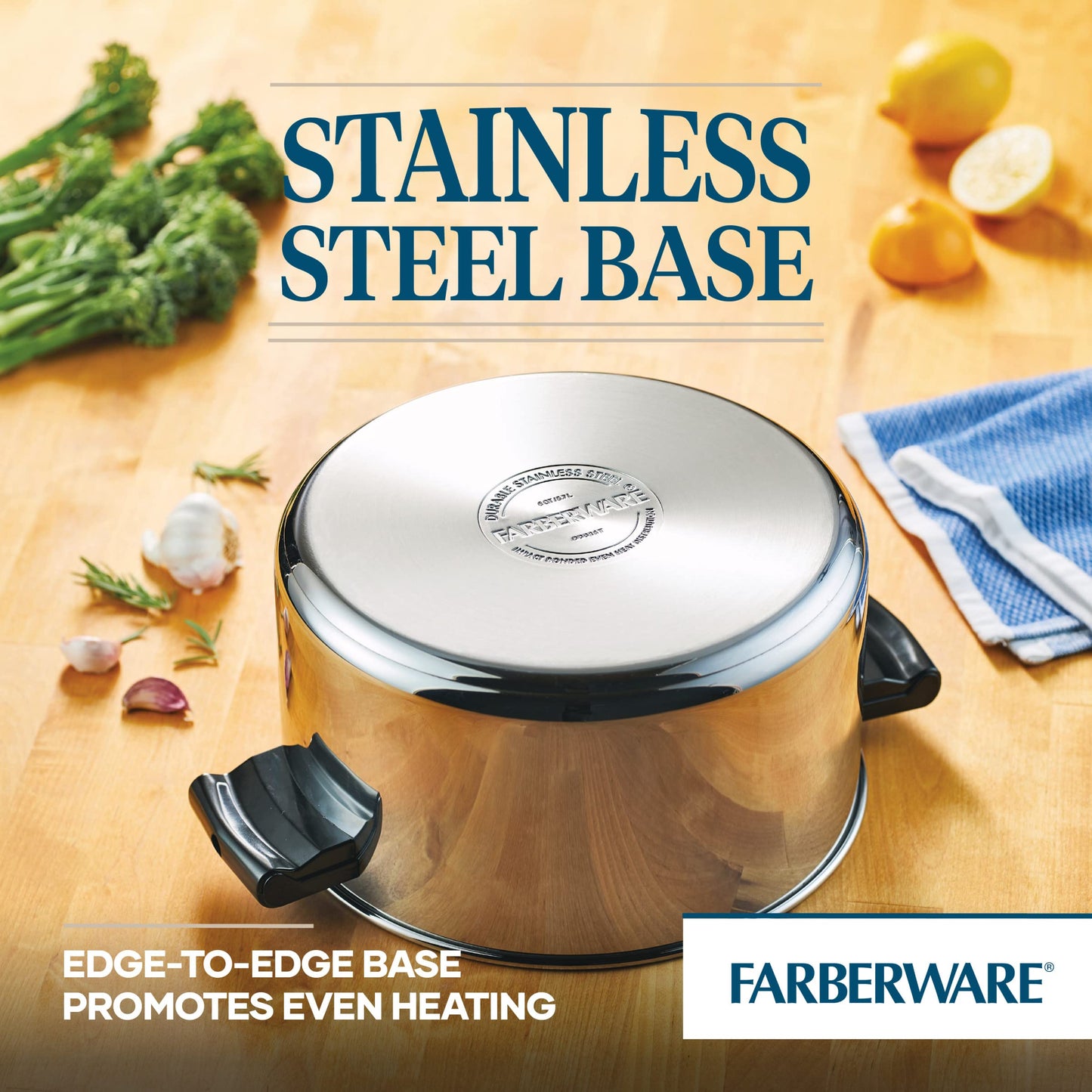 Farberware Classic Series Stainless Steel Stockpot with Lid, 6-Quart Pot