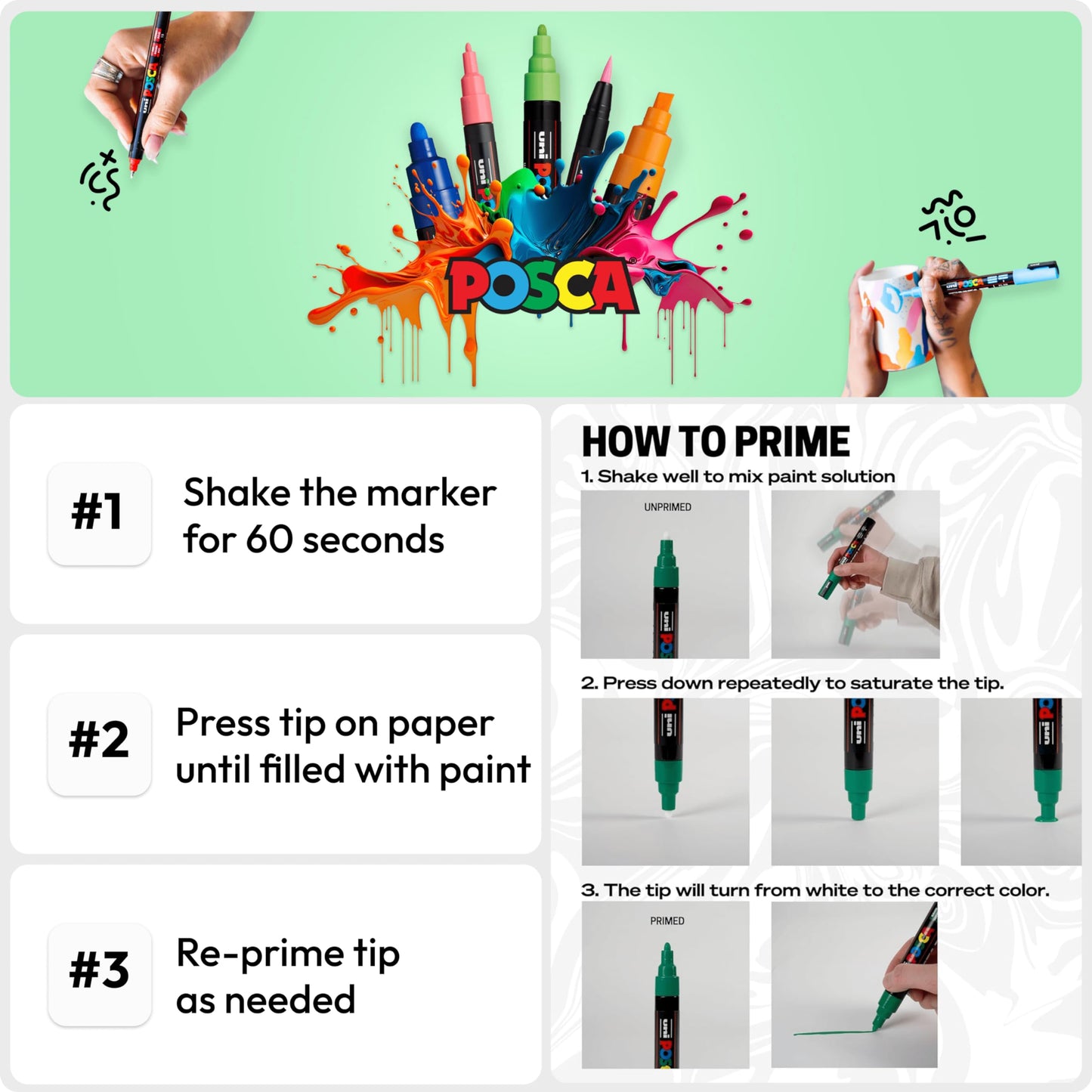 Uni Posca Paint Marker PC-5M Medium Bullet Standard Colors Set of 16