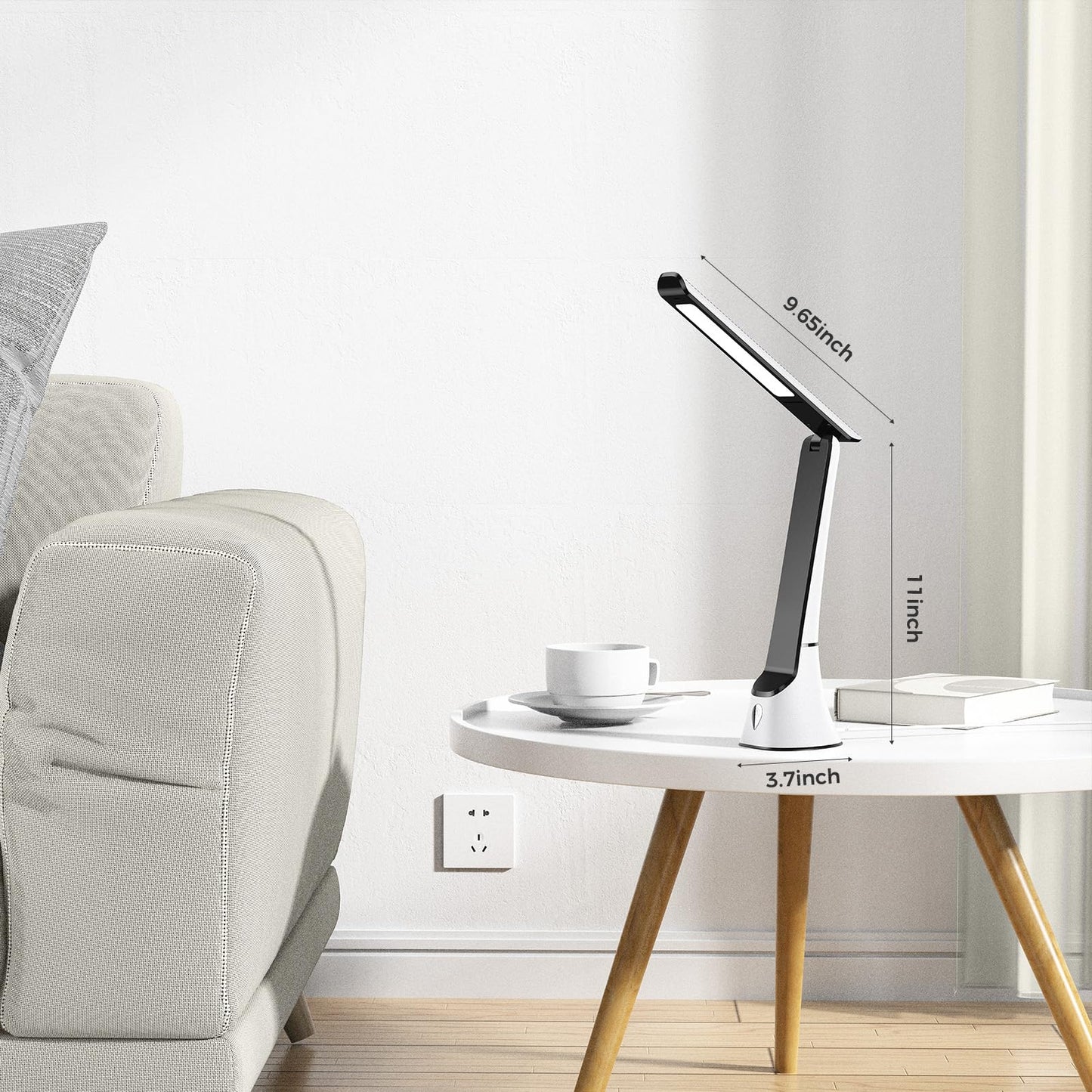 COTLIKE Light Therapy Lamp, 10000 LUX UV-Free LED Sunlight Light, Full Spectrum Mood Light Happy lamp, Touch Control Desk Lamp with Night Light Function Work Office Home -White