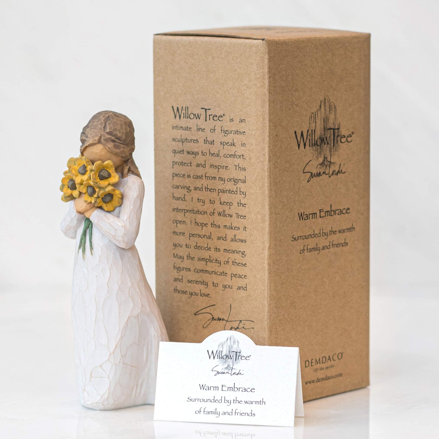 Willow Tree Warm Embrace, Surrounded by The Warmth of Family and Friends, A Gift to Celebrate Friendships, or Those who Love Flowers, Sculpted Hand-Painted Figure