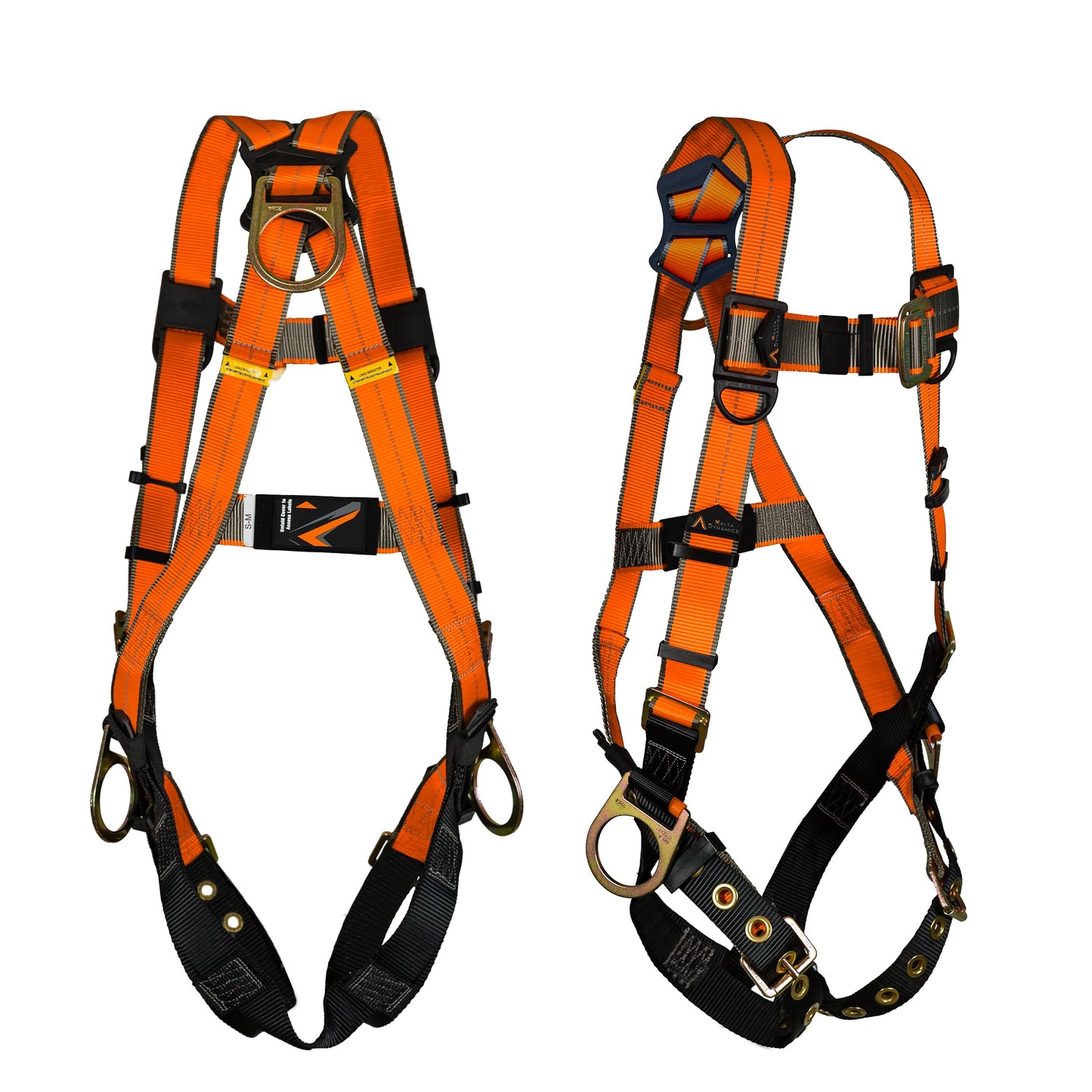 Malta Dynamics Warthog Safety Harness Fall Protection, Universal Full Body Harness with Side D-Rings & Tongue Buckle Legs, Roofing Harness for Safety and Protection - OSHA/ANSI Compliant, (XL-XXL)
