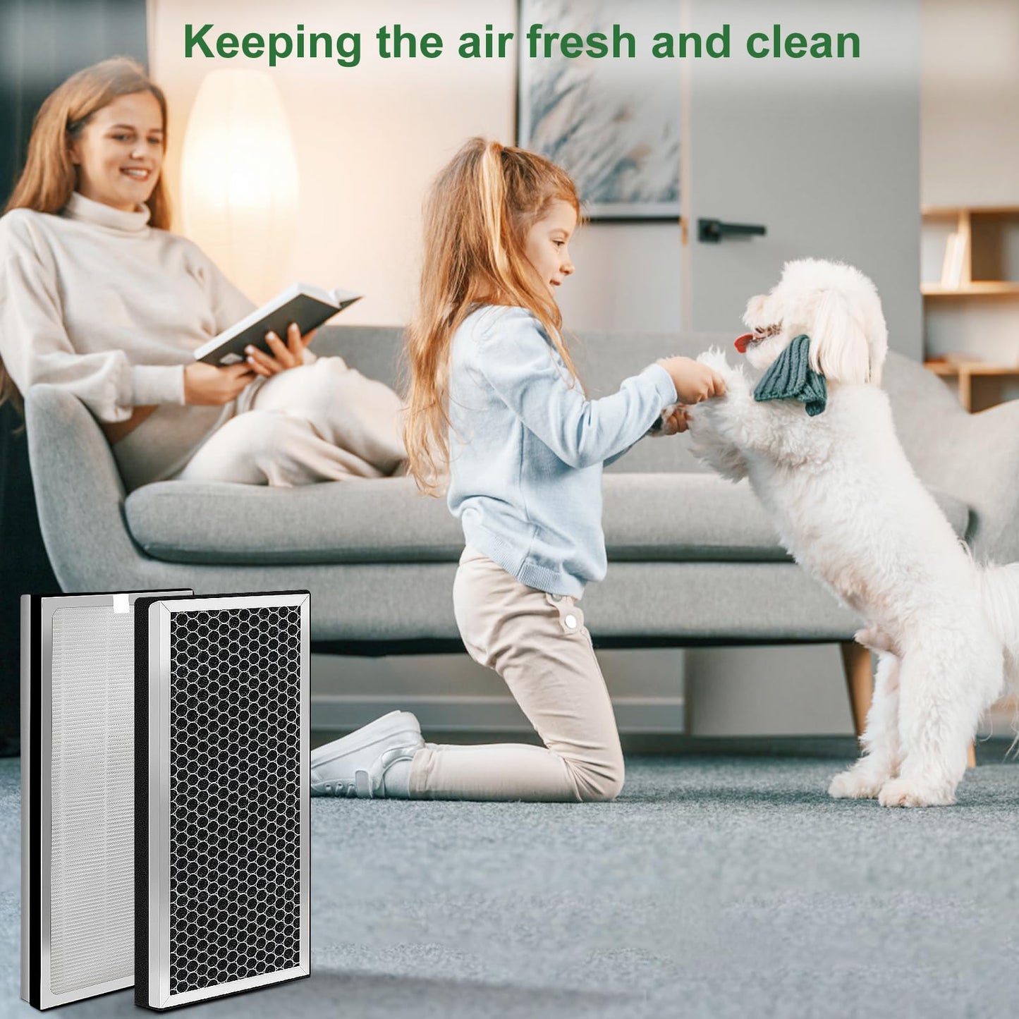 NXBHG 2 Pack 40 Replacement Filter for MA Air Puri-Fier Models 40, 3-in-1 Contains Pre-Filter and Activated Carbon Fil-ter。