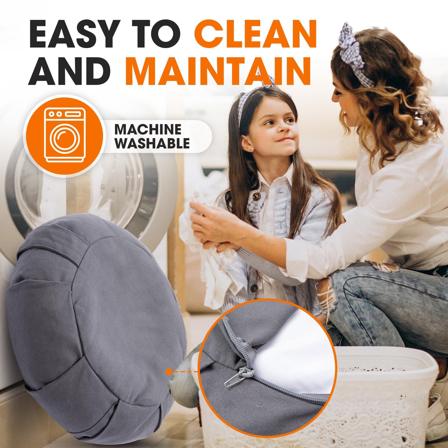 Cheer Collection Meditation Cushion - Ergonomic Floor Pillow, Yoga Pillow with Buckwheat Filling, Zafu Meditation Cushion, Comfort & Meditation Posture Support