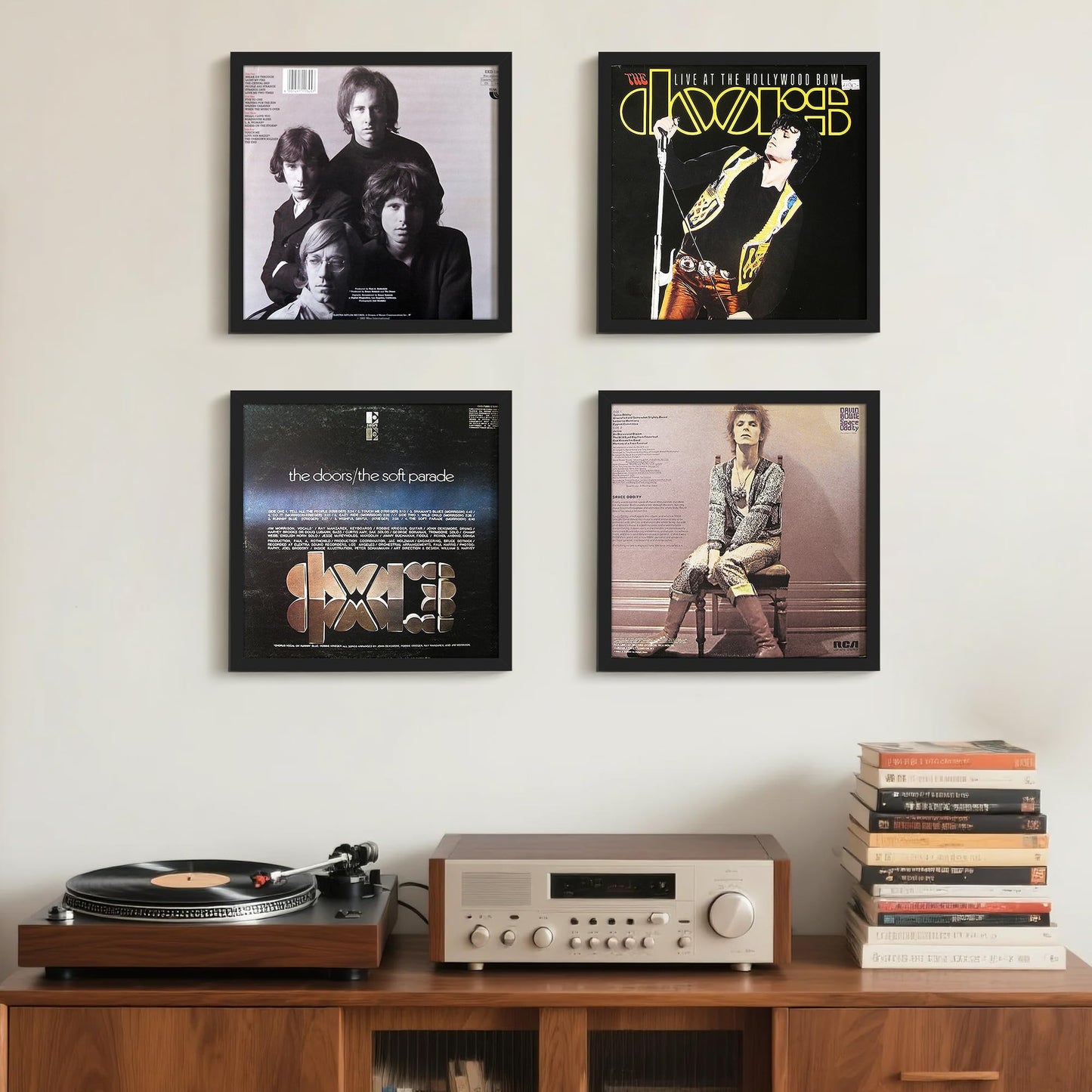upsimples 12.5x12.5 Record Frame, Vinyl Frames for 12inch Album Cover, Wall Display for Home Decor, Black, 4 Pack