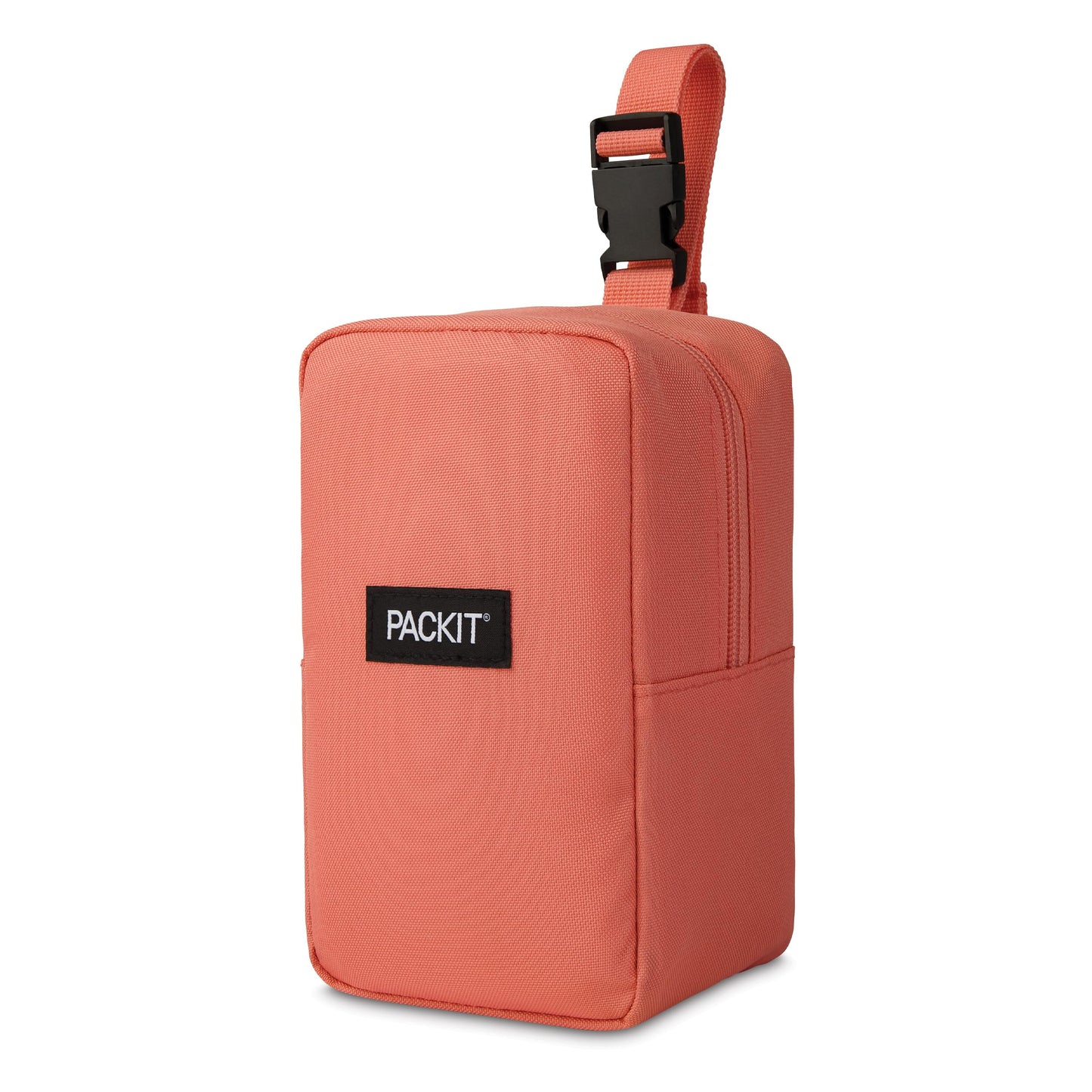PackIt Freezable Upright Snack Box, Papaya, Built with EcoFreeze Technology, Fully Freezable, Collapsible, Reusable, With Top Buckle Handle and Top Load Design, For Perishable Snacks On the Go