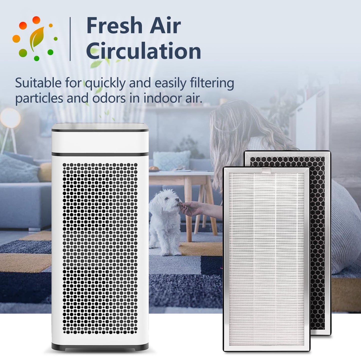 Midiex 4 pcs Air MA-40 Replacement Filter Compatible with Medify MA-40 Air Purifier, 3-in-1 High-Efficiency HEPA and Activated Carbon Pre-Filter for MA40 MA40W MA40B Air Filter Replace, 4Pack