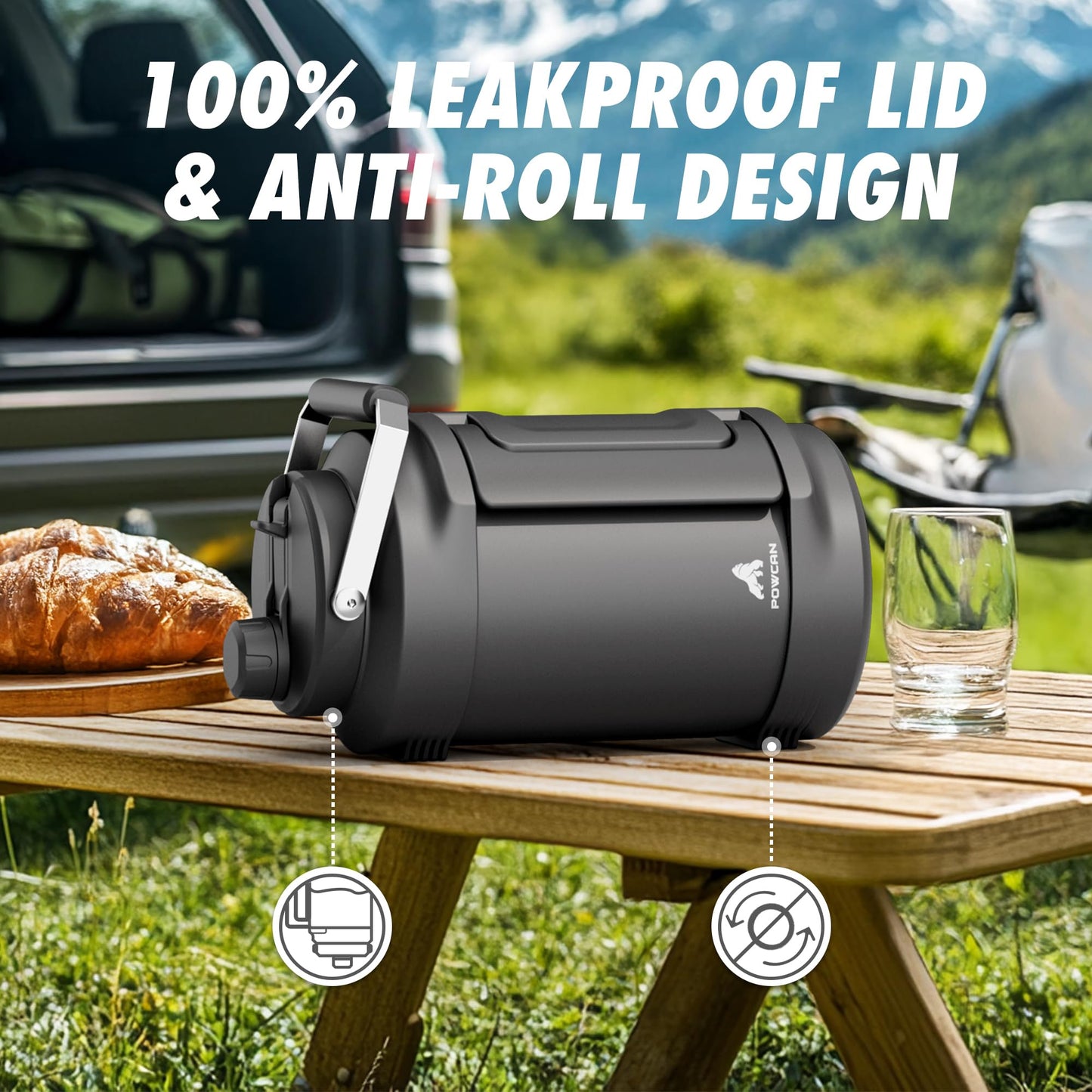 1 Gallon Insulated Water Bottle for Travel: 2-in-1 Straw Spout Lid, Dual Handle, Leakproof, Keep Cold 48H, 128oz Stainless Steel Water Jug for Gym, Biking, Road Trip, Work, Home, Picnic (Midnight)