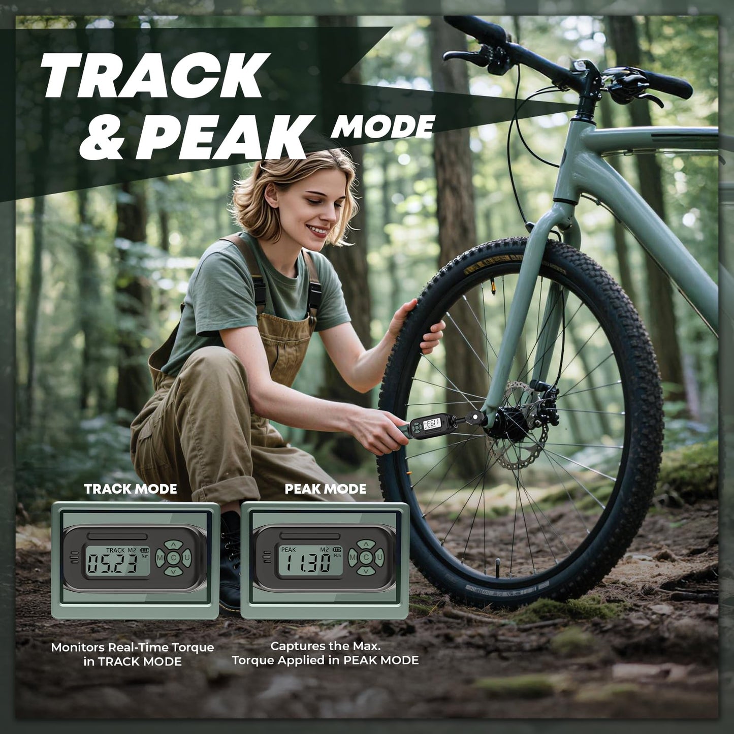 1/4 Torque Wrench Digital(1.1-22.2Ft.Lb) ±2 % Accuracy Digital Torque Wrench 1/4 Drive with Buzzer and LED Flash Track Mode Inch Pound Torque Wrench Set with Bits & Sockets for Bike Moto Gunsmithing