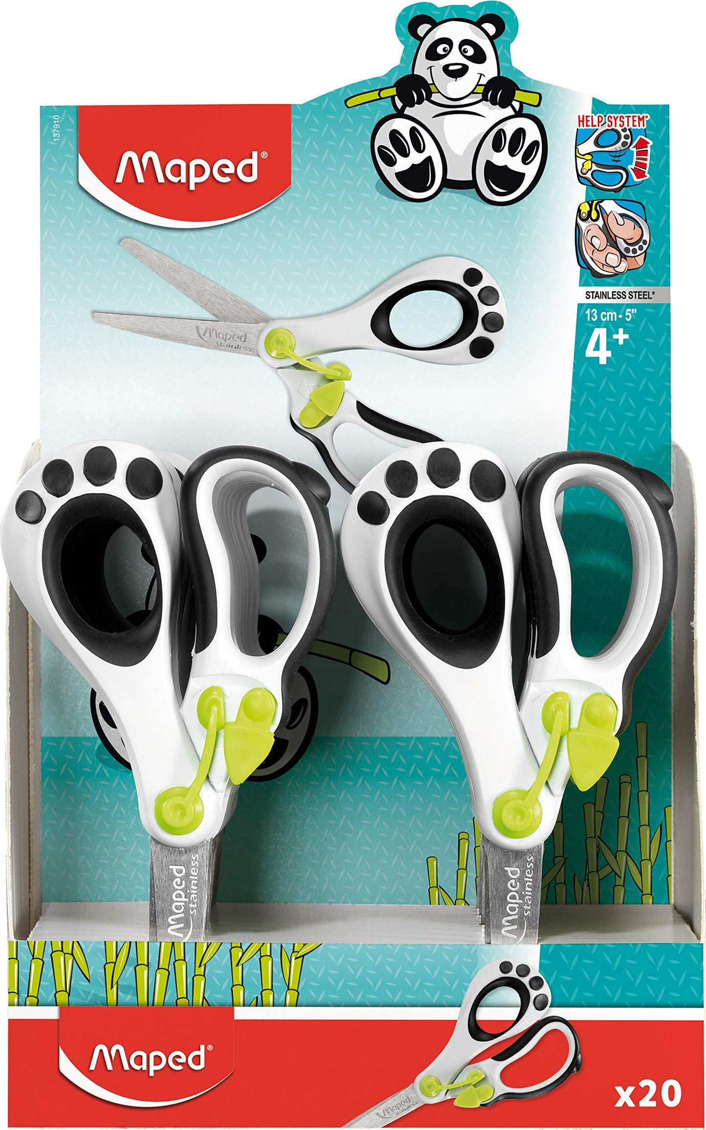 Maped Helix USA - Koopy Spring-Assisted Educational Scissors, 5 Inch - Crafting School Projects - Safe Cutting - Ergonomic Design - Pack of 20