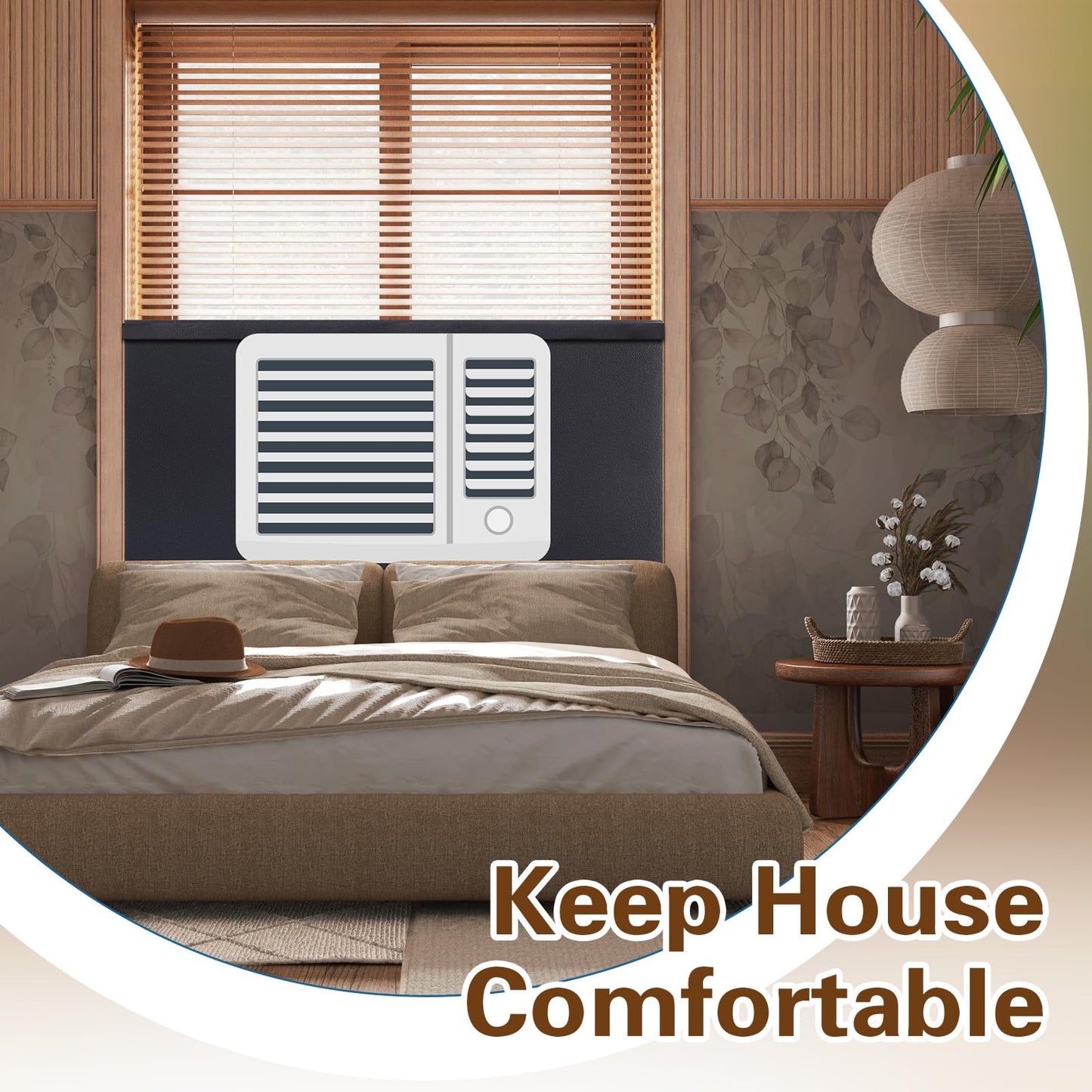 Pangda 4 Pcs Window Air Conditioner Side Insulated Foam Panel, Ac Side Surround Panels Kit with Top Seal Strip, Air Conditioner Accessories Seal for Summer Winter Indoor, 17 x 9 x 7/8 Inch (Black)