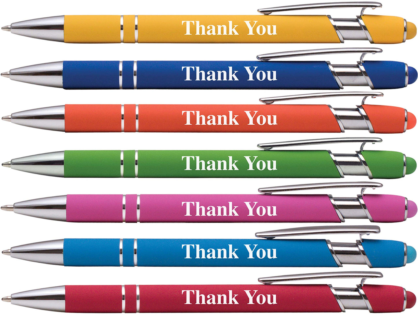"Thank You" Premium Gift Stylus Pens For All TouchScreen Devices - Metal Soft Touch - 2 in 1 Combo Pen for Events, Parties, Employee Appreciation & More (40 Pack)